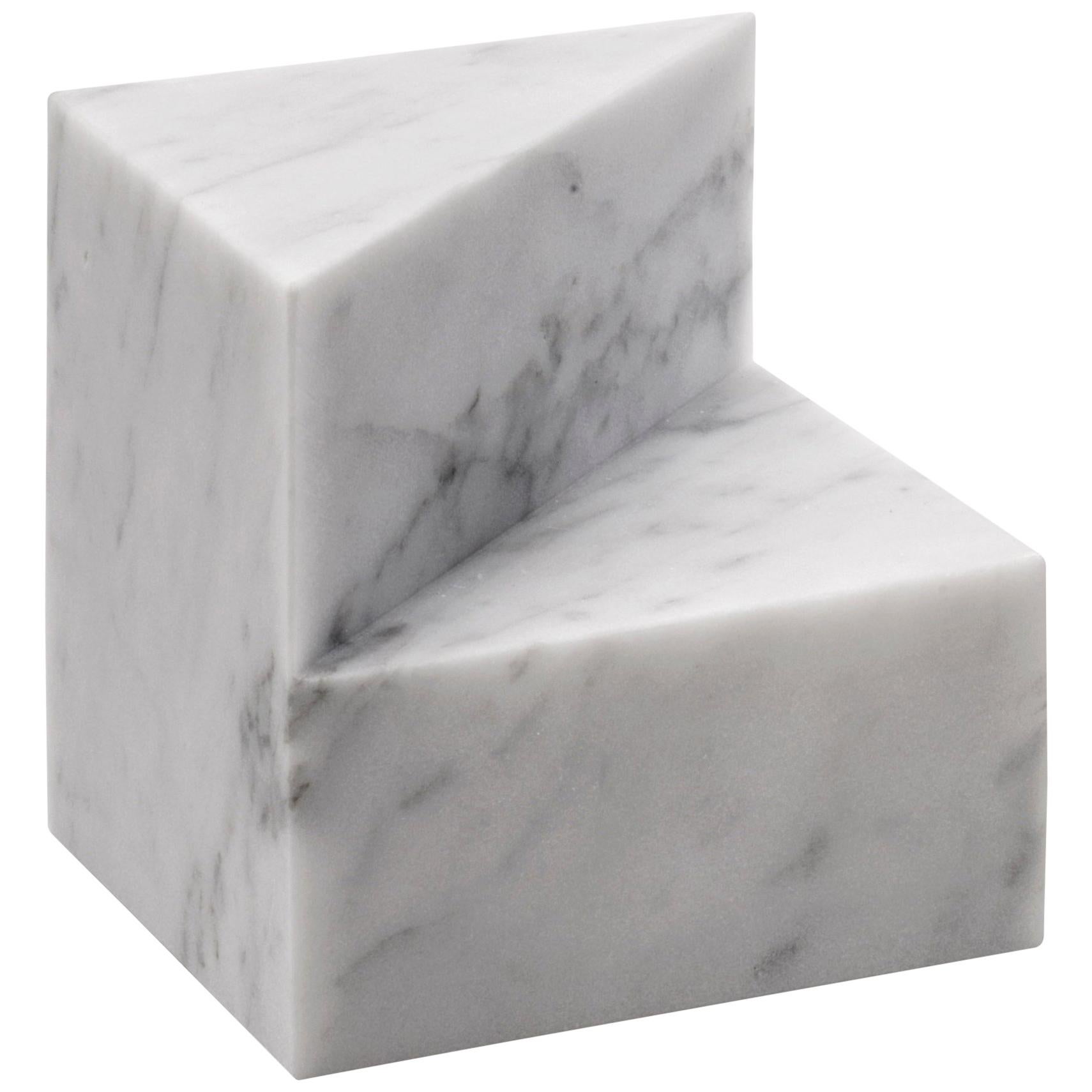 Salvatori Kilos Cube Paperweight in Bianco Carrara Marble by Elisa Ossino For Sale