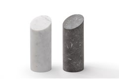 Salvatori Kilos Cylinder Paperweight in Nero Marquina Marble by Elisa Ossino