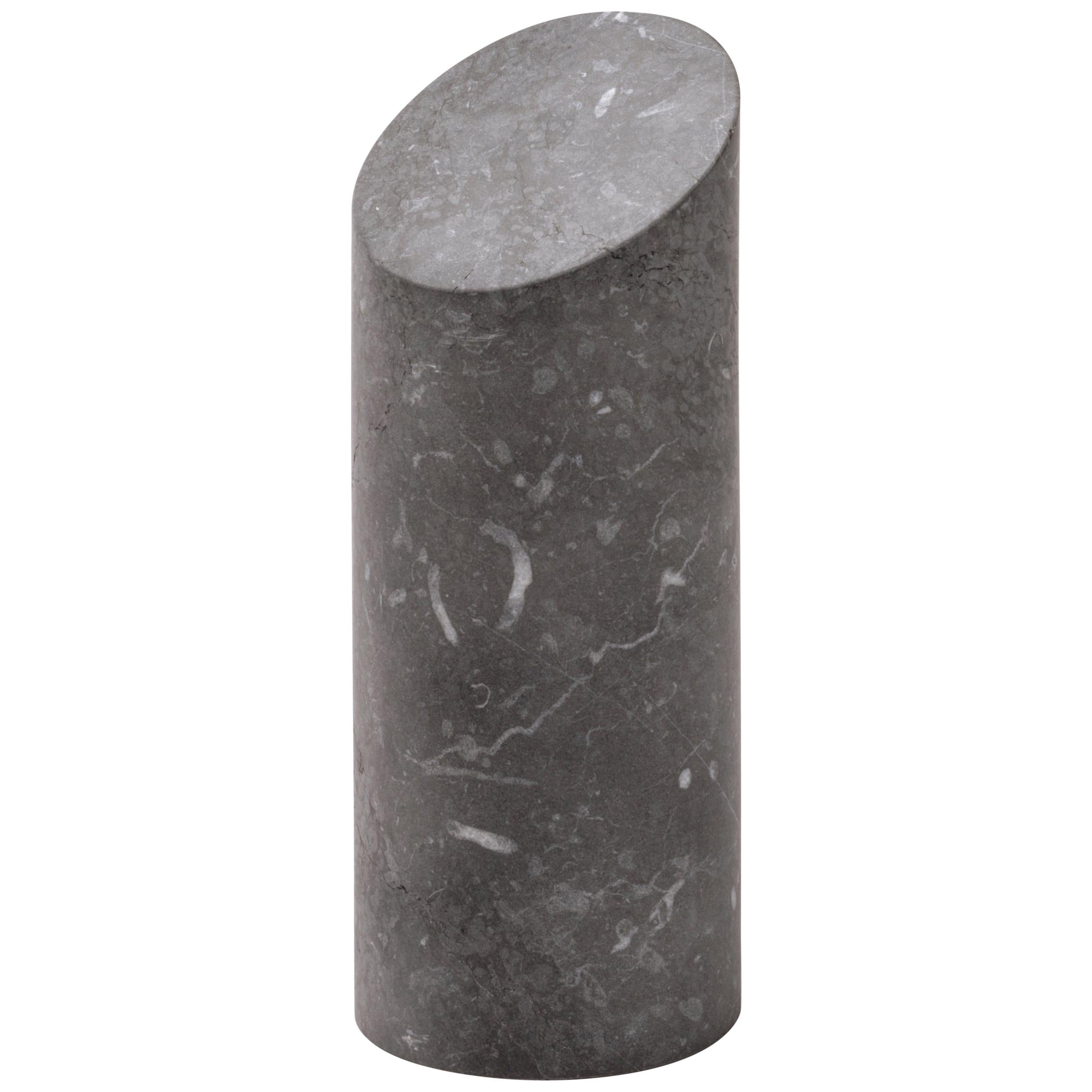 Salvatori Kilos Cylinder Paperweight in Nero Marquina Marble by Elisa Ossino For Sale