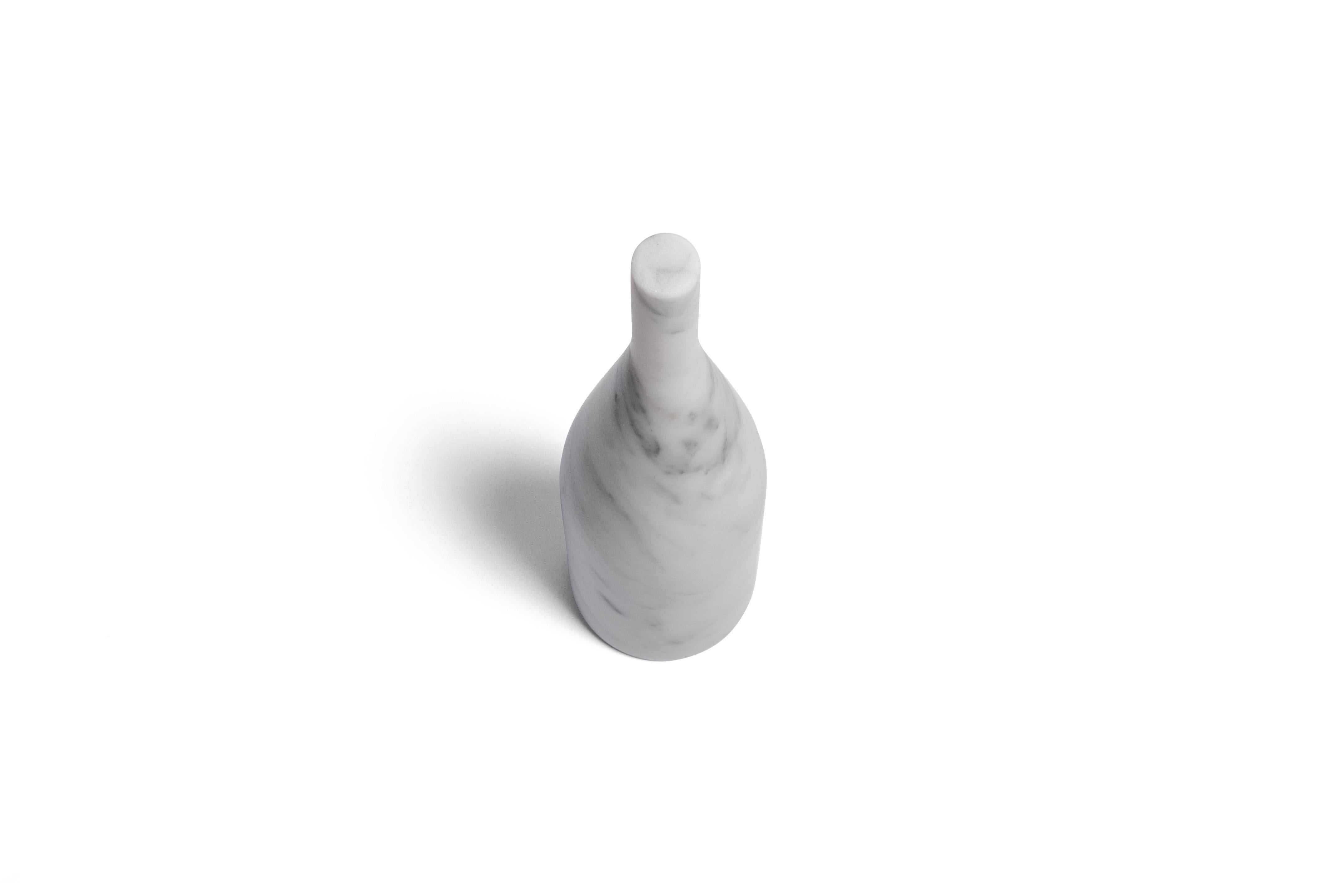 Modern Salvatori Omaggio a Morandi Bottle Sculpture in Bianco Carrara by Elisa Ossino For Sale