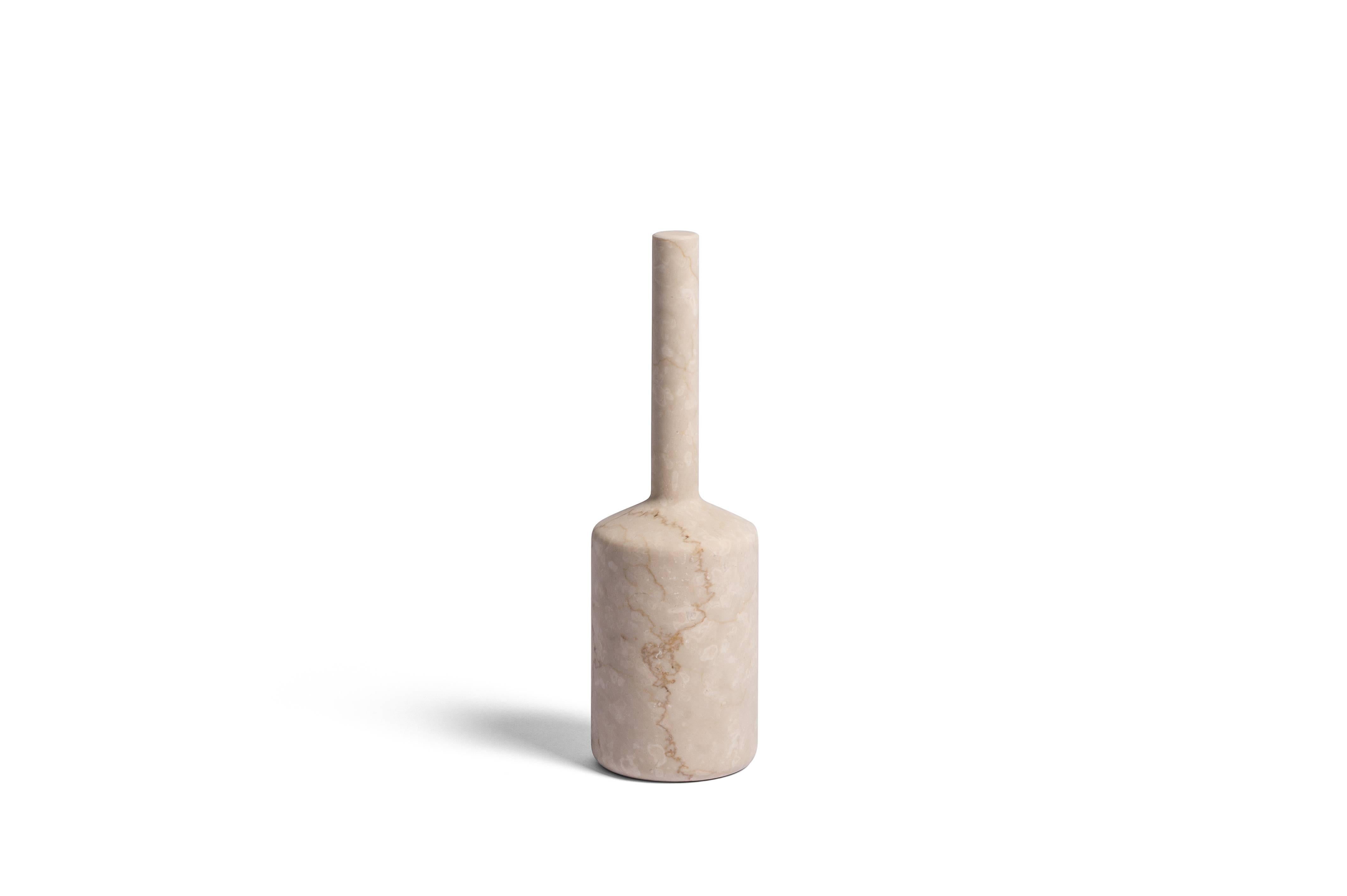 Inspired by the array of different types of stone she encountered working with Salvatori, designer Elisa Ossino has drawn upon the simplicity of form of Morandi’s still life images, reproducing them in stunning marble. From the classic elegance of