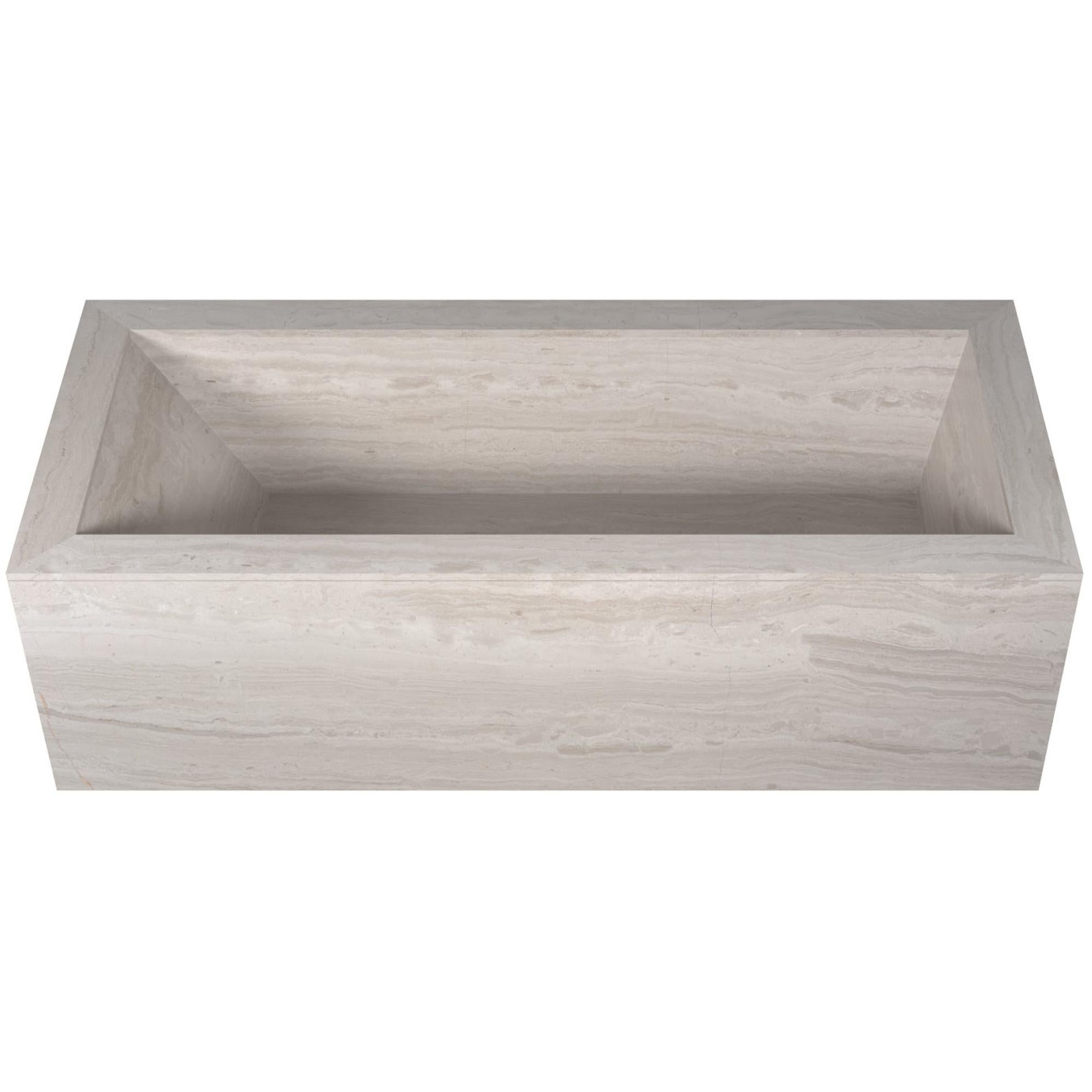 Salvatori Oyster Bathtub in Silk Georgette Stone with Honed Texture For Sale