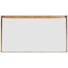 Salvatori Rectangular Quadro Mirror with Deep Frame in Burnished Brass