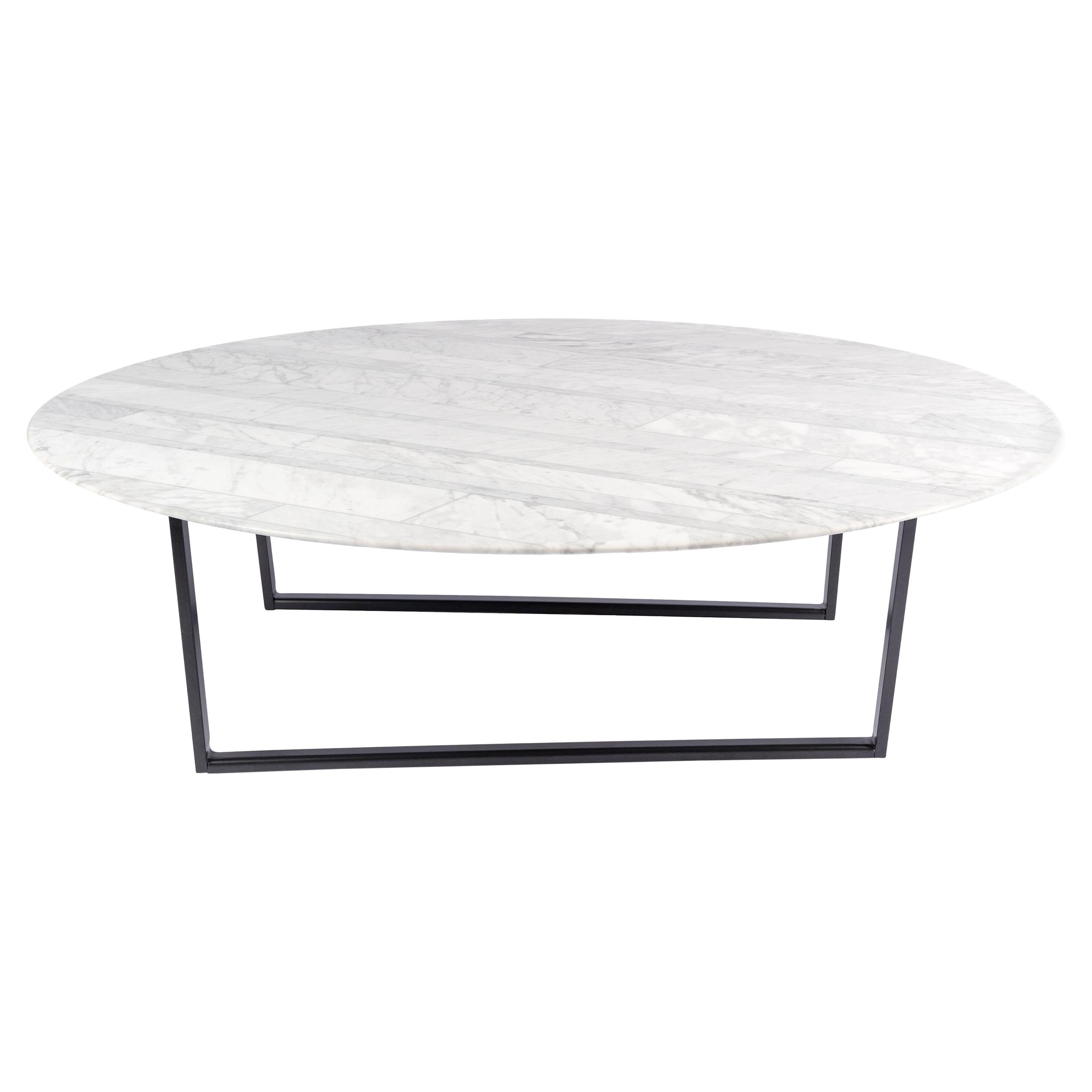 For Sale: White (Bianco Carrara) Salvatori Round Dritto Coffee Table by Piero Lissoni