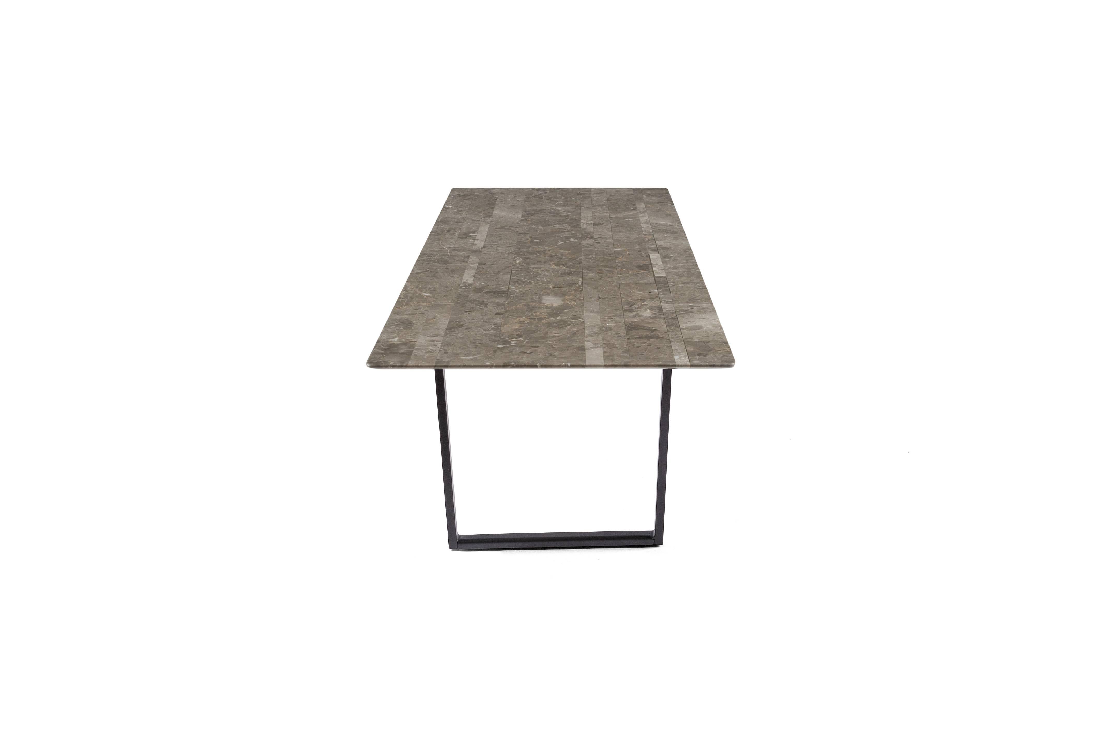 Modern Salvatori Small Dritto Coffee Table Lithoverde® Gris du Marais®, Piero Lissoni For Sale