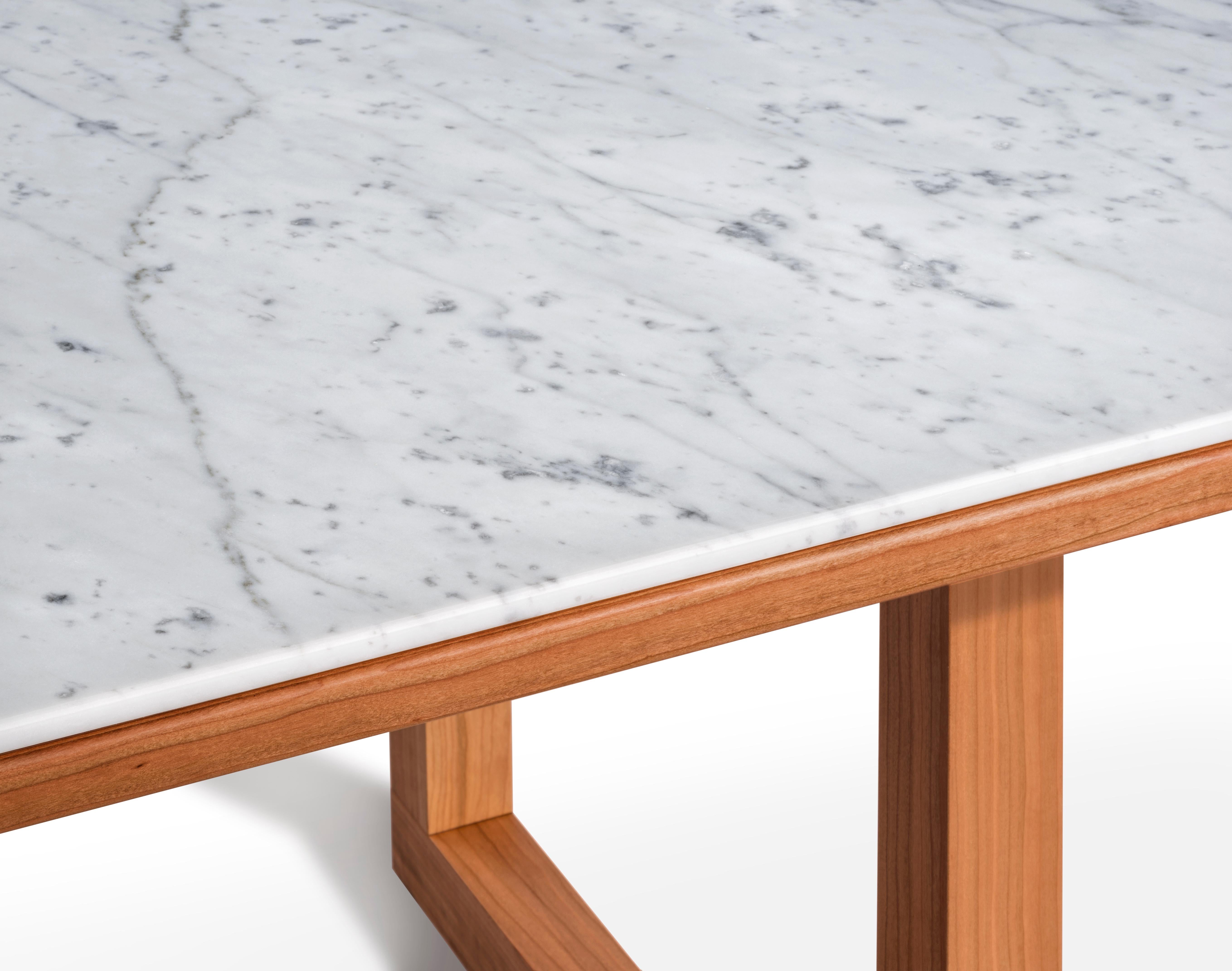 Modern Salvatori Span Dining Table in Bianco Carrara and Cherrywood by John Pawson For Sale