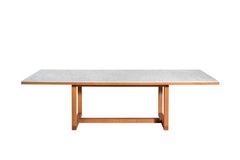 Salvatori Span Dining Table in Bianco Carrara and Cherrywood by John Pawson