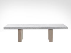 Salvatori Span Outdoor Dining Table in Bianco Carrara and Avana by John Pawson