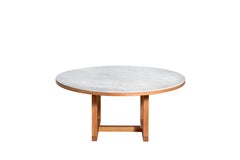 Salvatori Span Round Dining Table in Bianco Carrara & Cherrywood by John Pawson