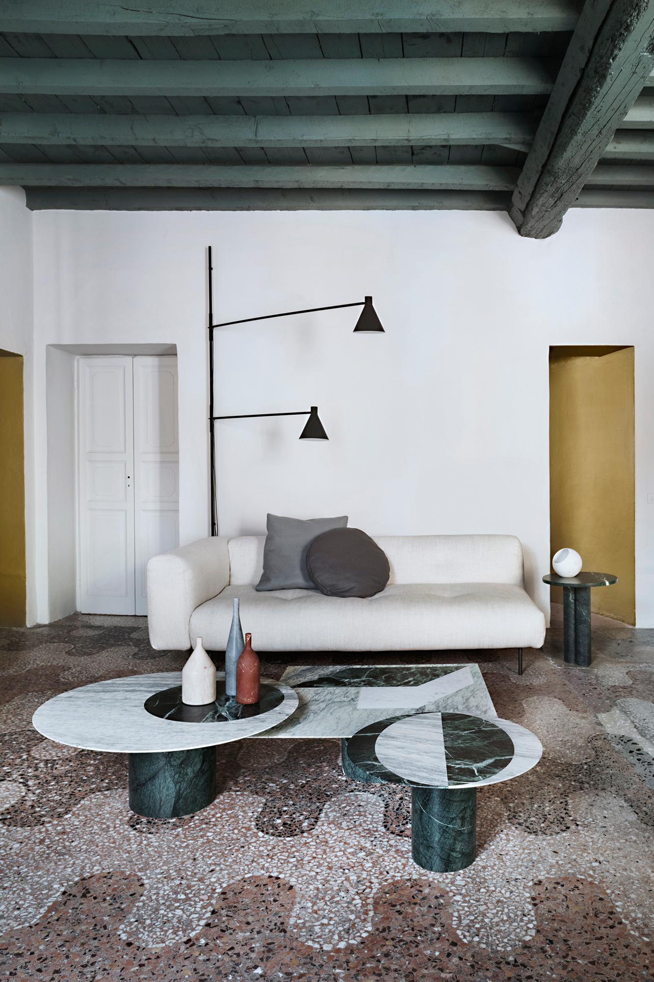 Salvatori Urano Spherical Table Lamp 18 in Bianco Carrara Marble by Elisa Ossino For Sale 2