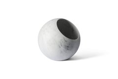 Salvatori Urano Spherical Table Lamp 30 in Bianco Carrara Marble by Elisa Ossino
