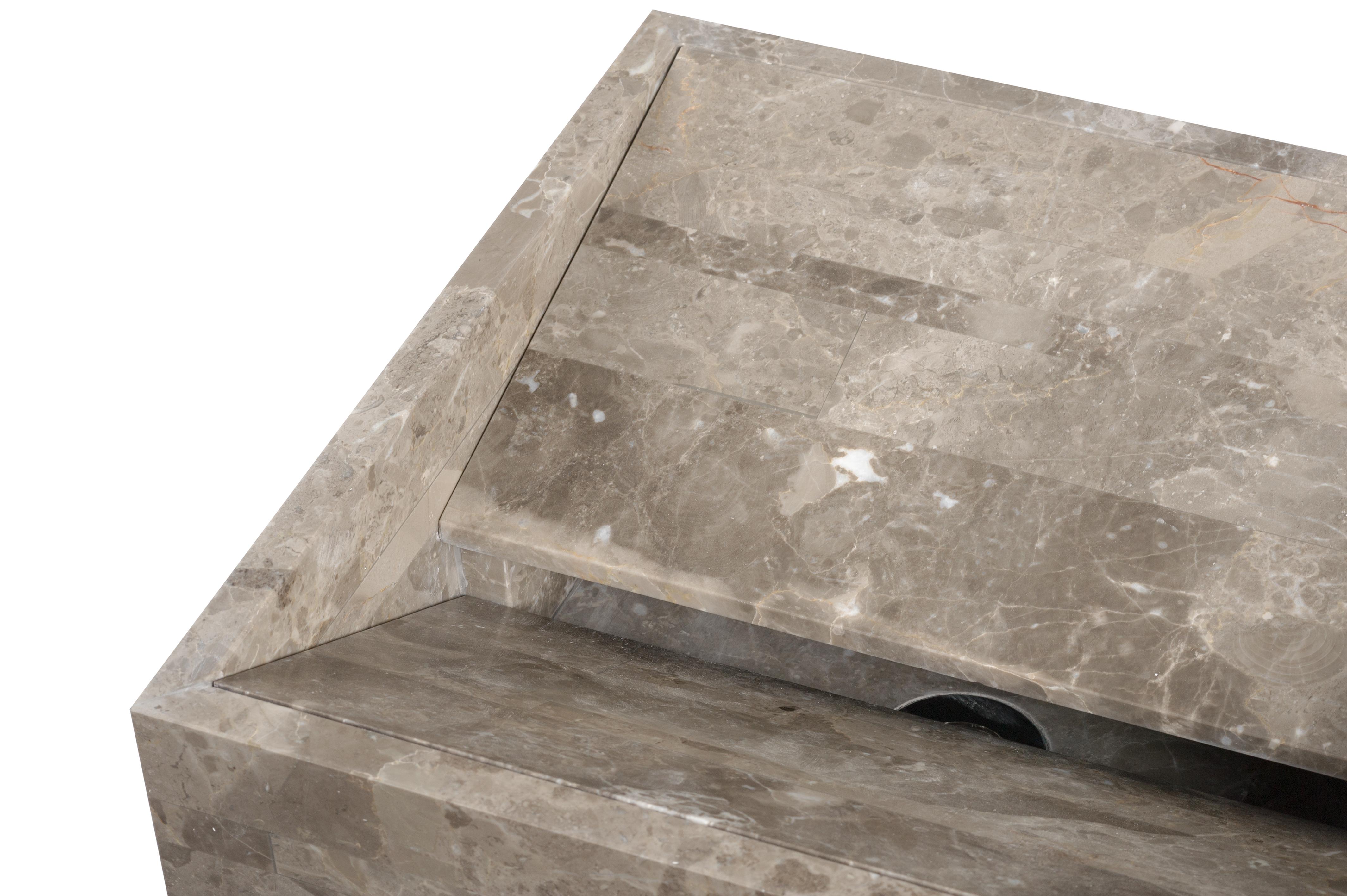 Italian Salvatori Vasco 40 in Gris du Marais® Lithoverde® Marble For Sale