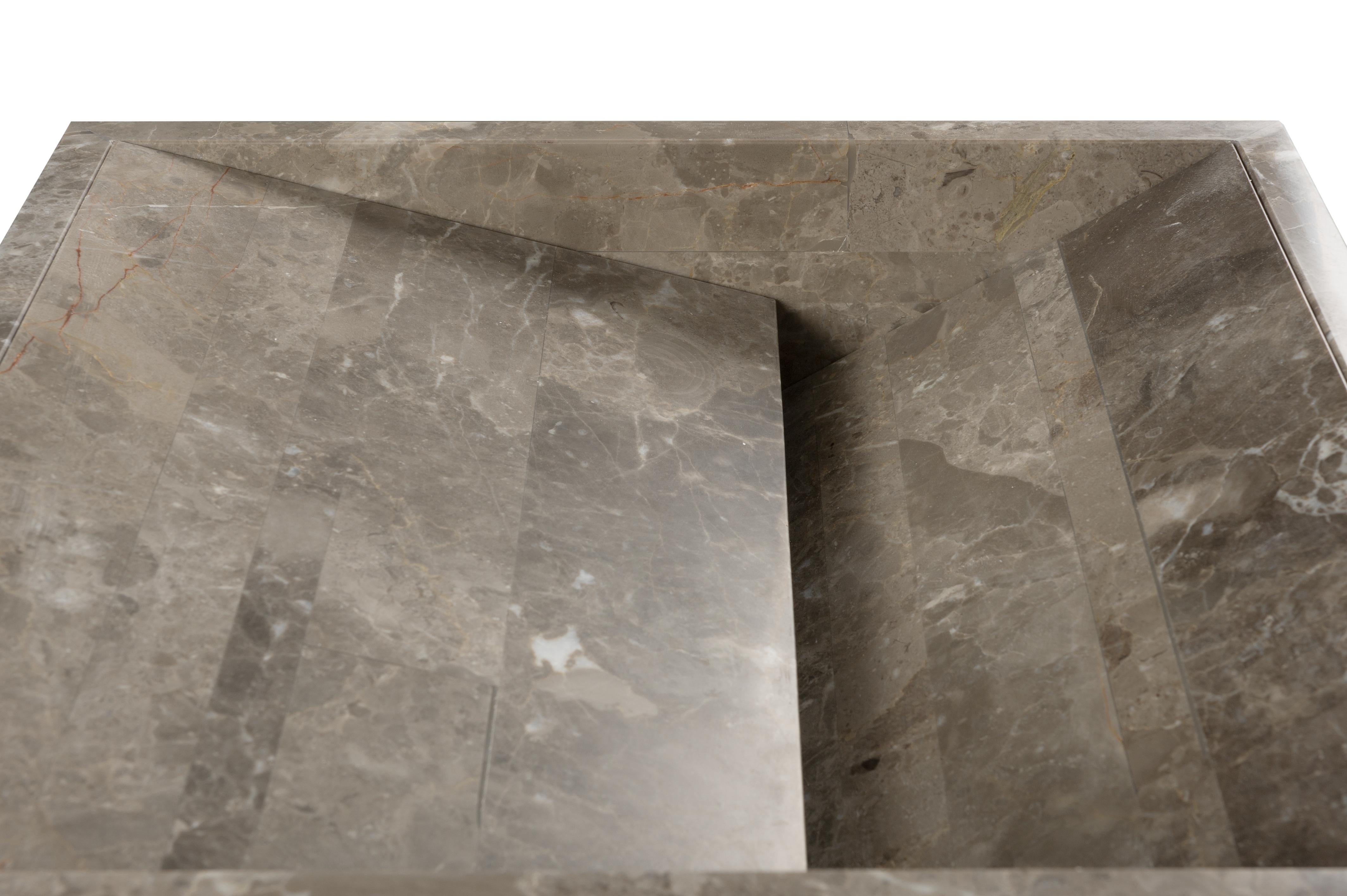 Contemporary Salvatori Vasco 40 in Gris du Marais® Lithoverde® Marble For Sale