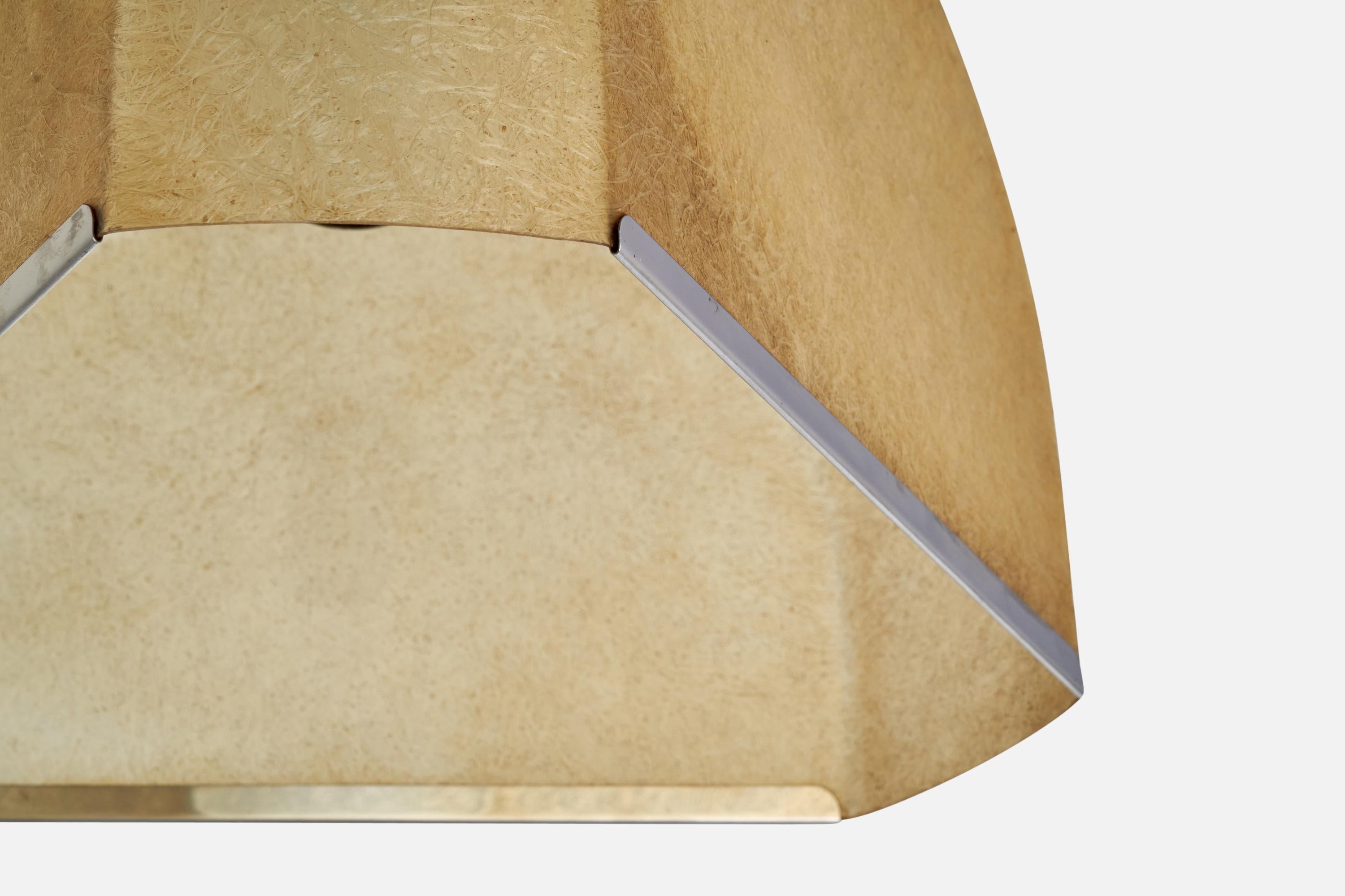 Salvatorre Gregorietti, Pendant Light, Metal, Fiberglass, Italy, 1960s For Sale 2