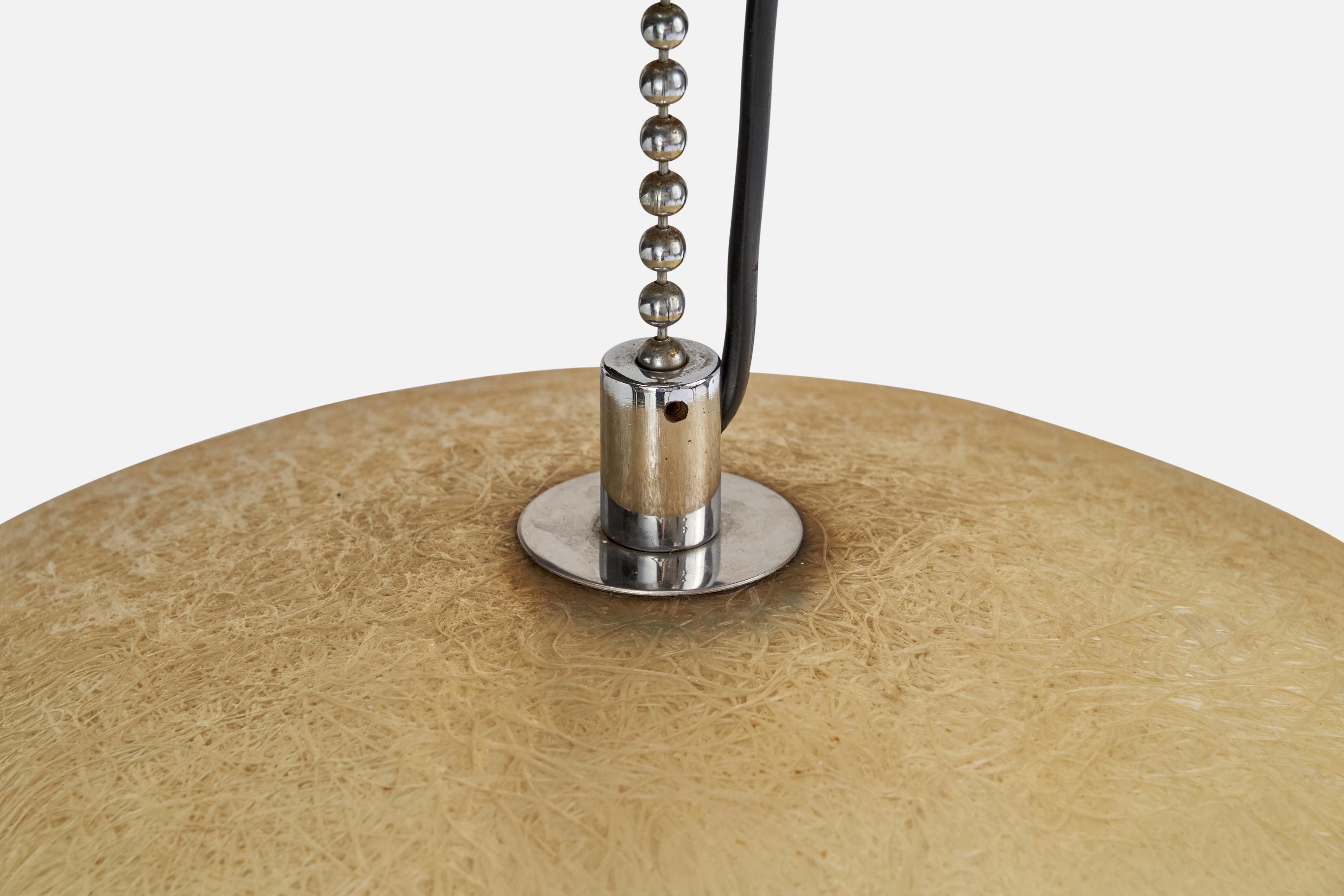 Salvatorre Gregorietti, Pendant Light, Metal, Fiberglass, Italy, 1960s For Sale 3