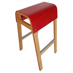 Salve Bar Stools by Ehlén Johanssonv for IKEA in Natural & Red Plywood, 90s