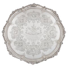 Plateau en argent sterling de la reine Victoria, Martin, Hall & Co Ltd, Londres, 1888