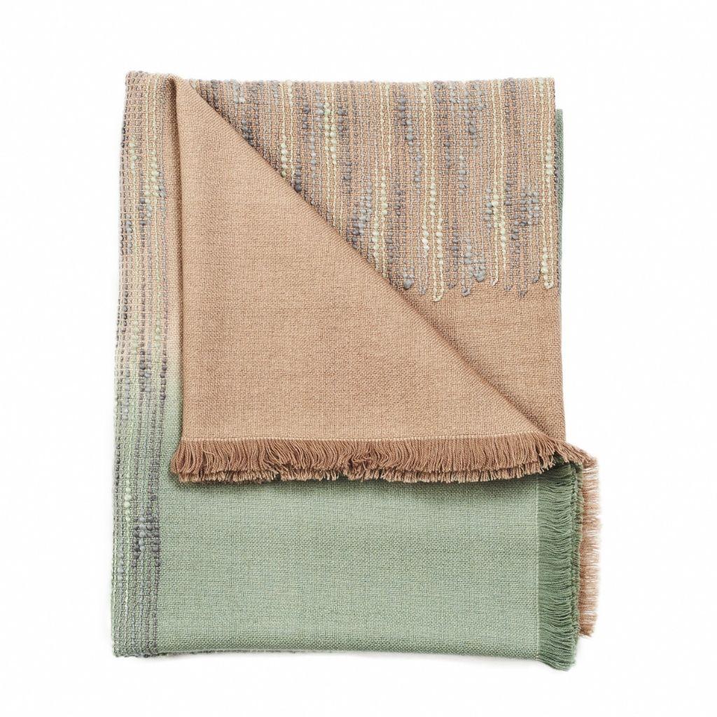 Salvia Handloom Throw / Blanket Ombre Dyed in Merino For Sale 4