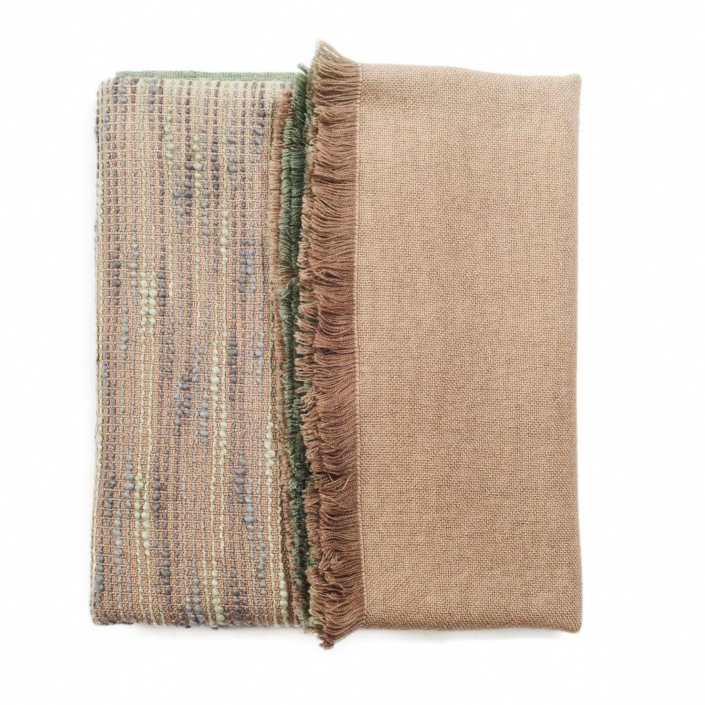 Salvia Handloom Throw / Blanket Ombre Dyed in Merino For Sale 6