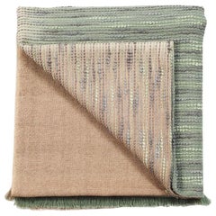 Salvia Handloom & Hand Embroidered Throw / Blanket Ombre Dyed in Merino
