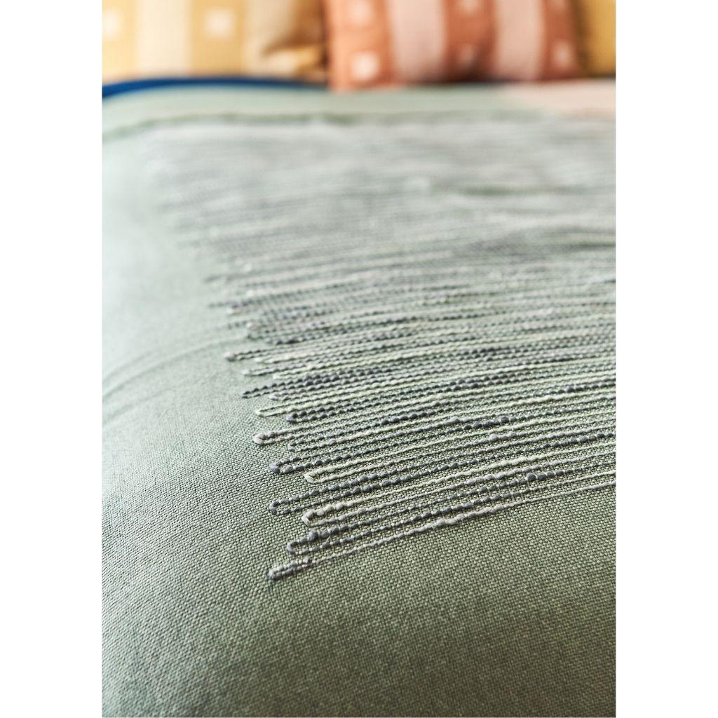 Modern Salvia Queen Coverlet / Bedspread Hand-woven Artisanal Ombre Dyed in Soft Merino For Sale