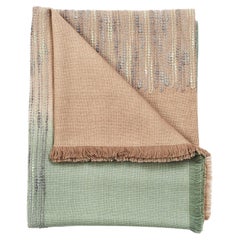Salvia Modern Queen Bedspread Hand-woven Hand Embroidered in Soft Merino