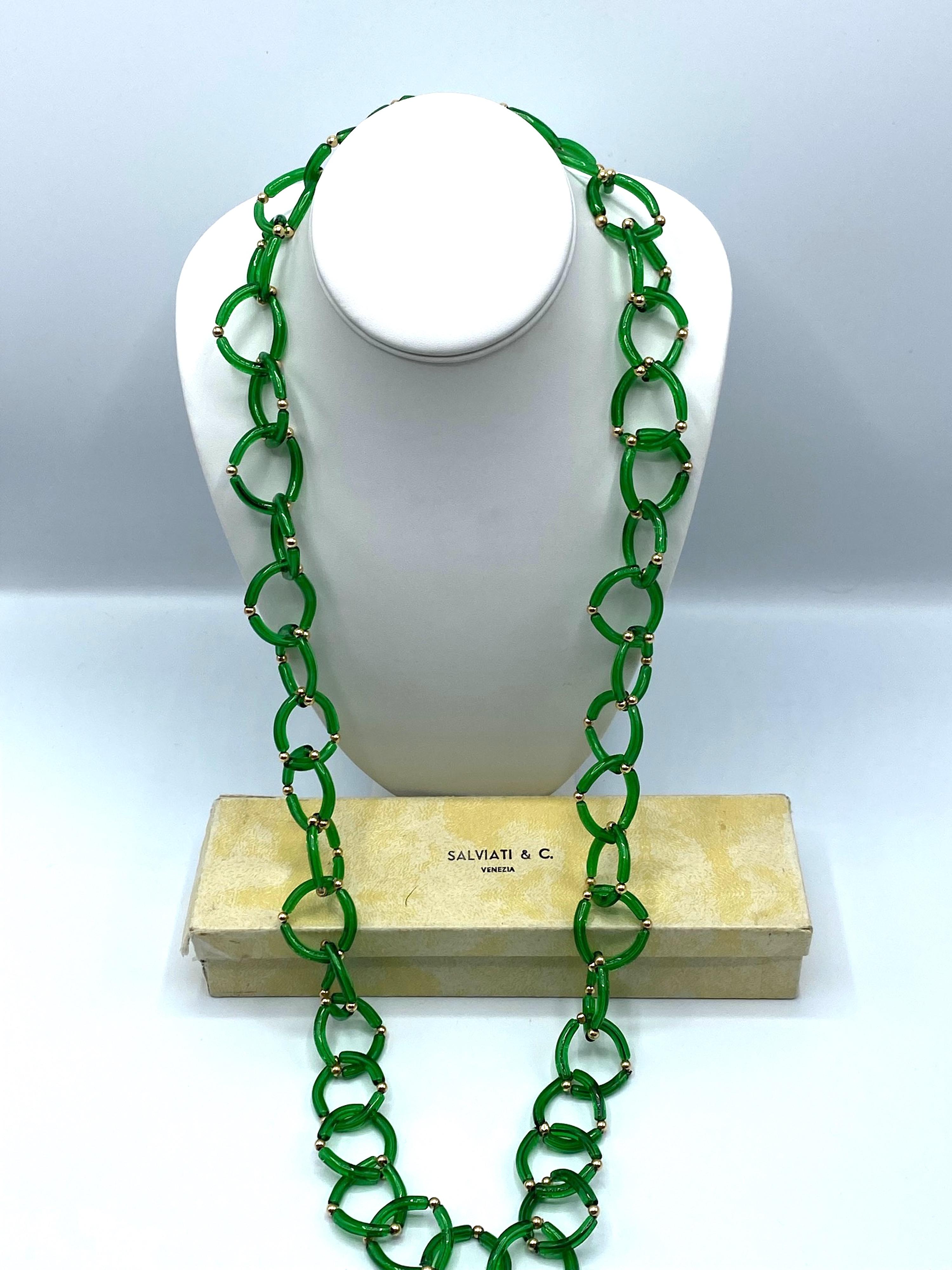 Salviati Collier à maillons en verre de Murano des années 1960 6