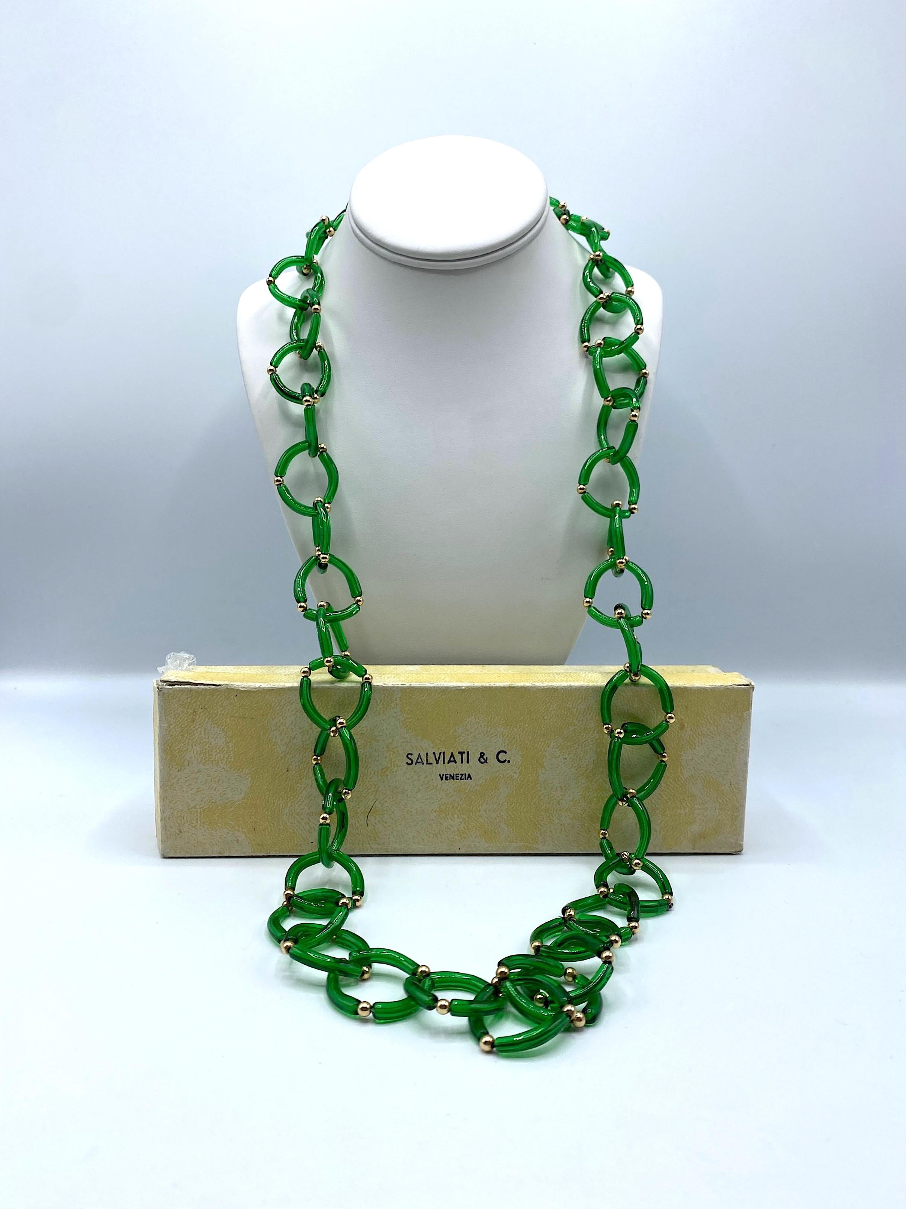 Salviati Collier à maillons en verre de Murano des années 1960 2