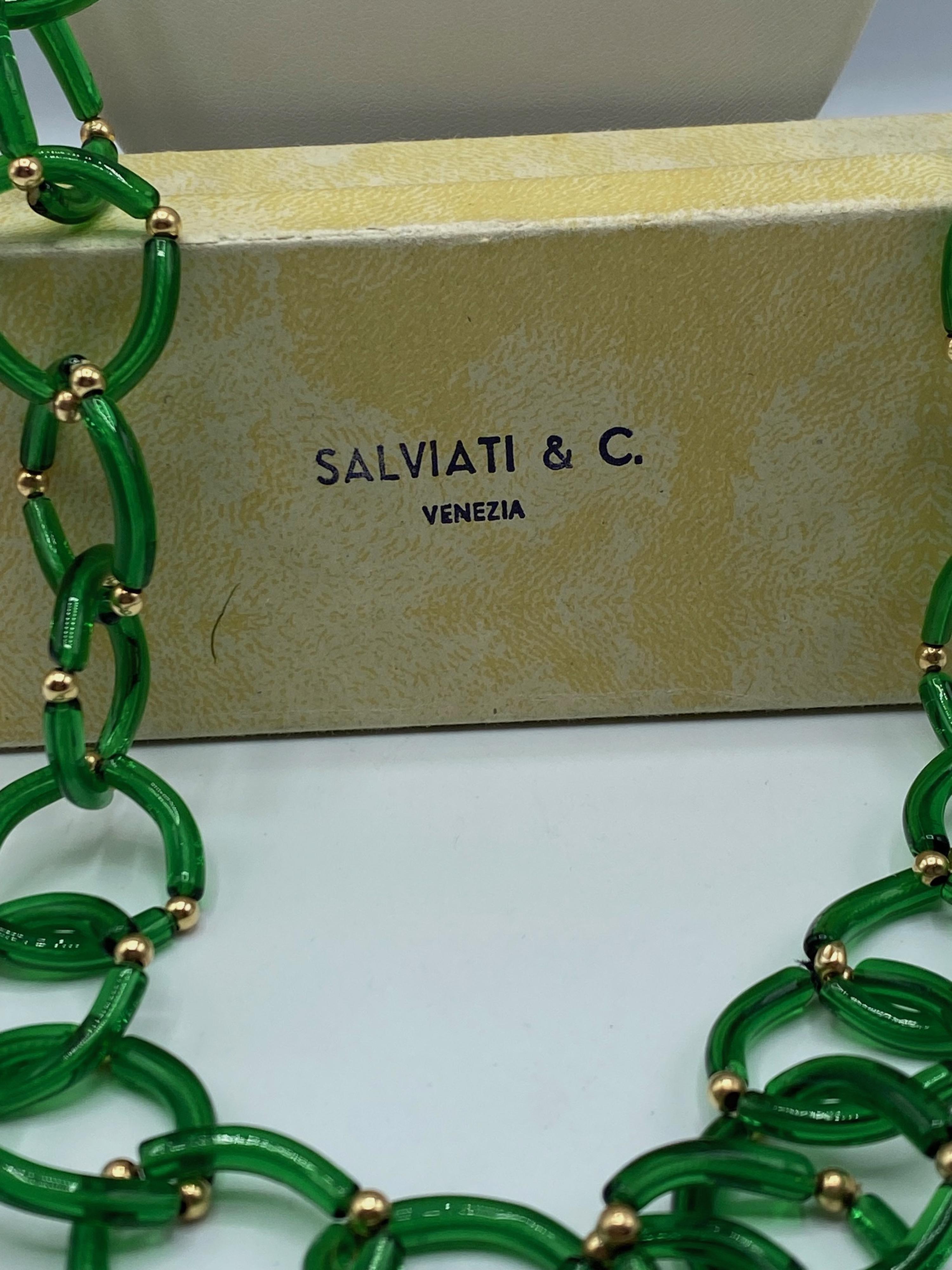Salviati Collier à maillons en verre de Murano des années 1960 3