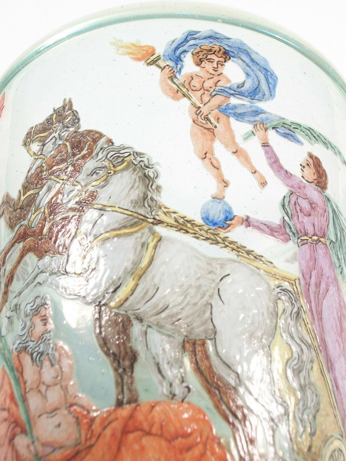 Salviati, antike handbemalte venezianische Glasurne, Italien, frühes 20. Jahrhundert im Angebot 3