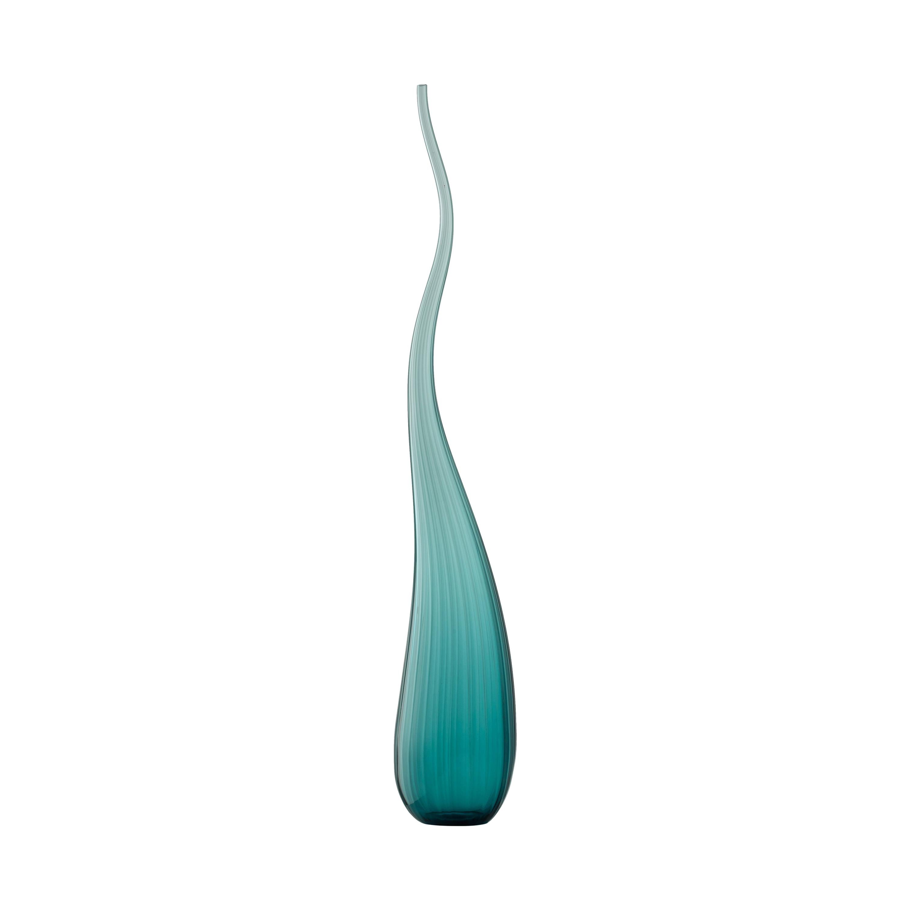 Salviati Aria Vase in Teal Glass by Renzo Stellon For Sale