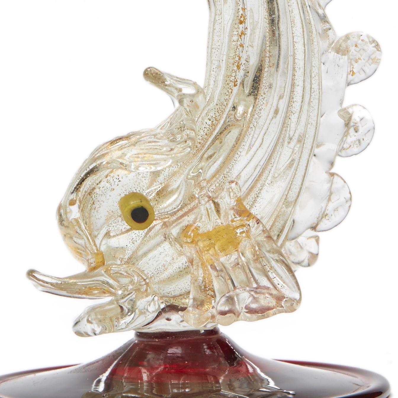 20th Century Salviati Attributed Murano Ruby Glass Dolphin Stem Candlestick For Sale
