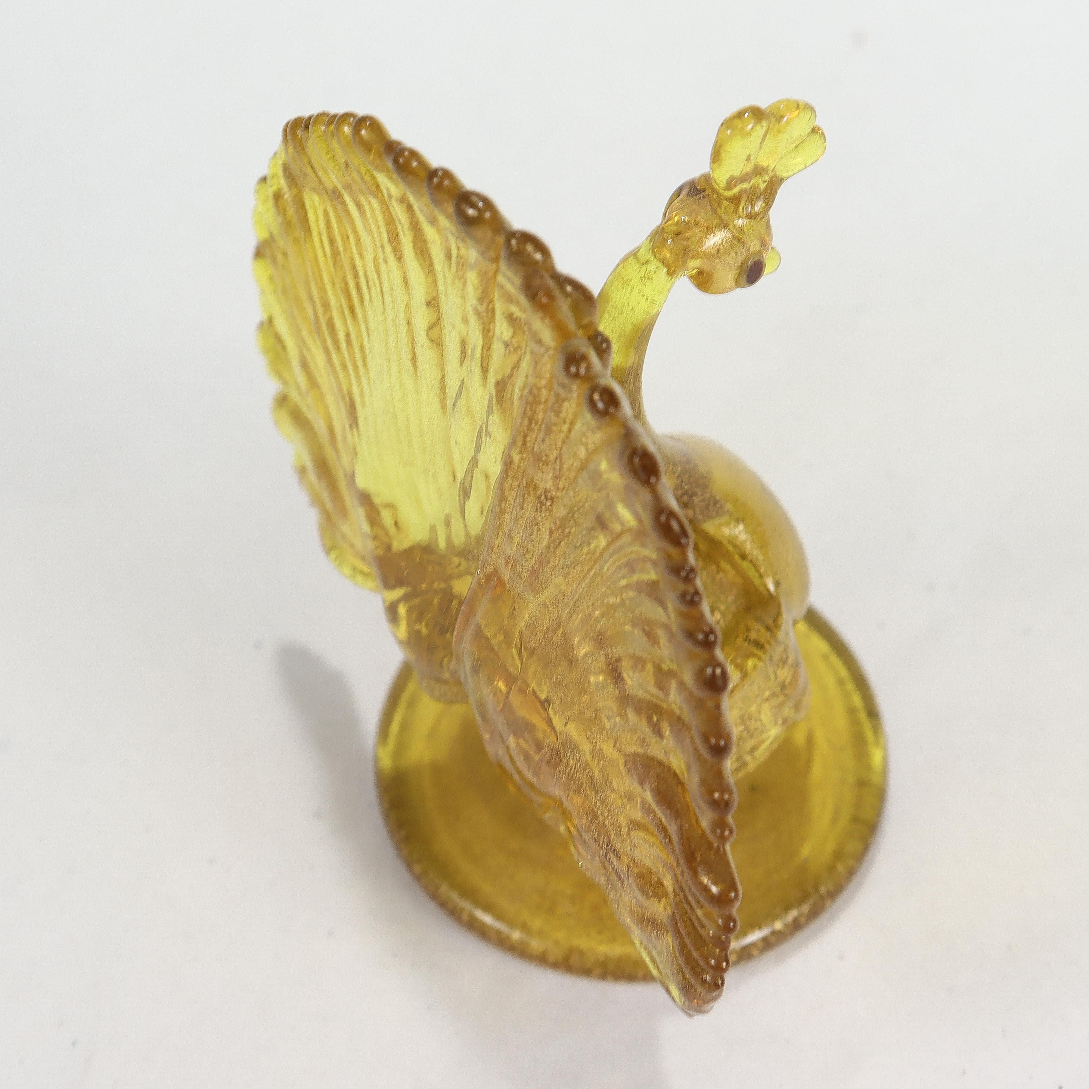 Salviati Attributed Venetian/Murano Glass Peacock Place Card Holder or Figurine For Sale 2