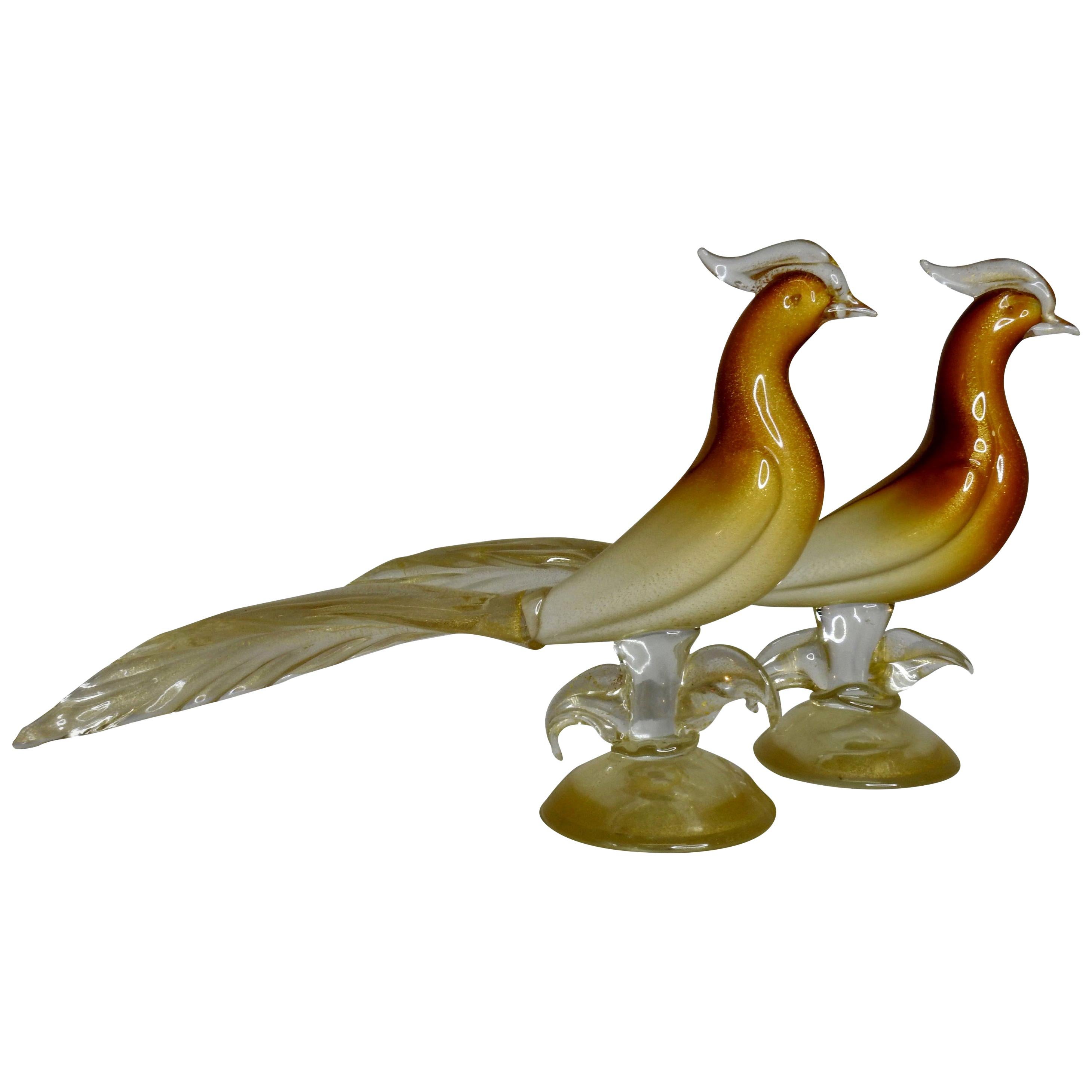 Salviati & Co. Murano Glass Pheasants For Sale