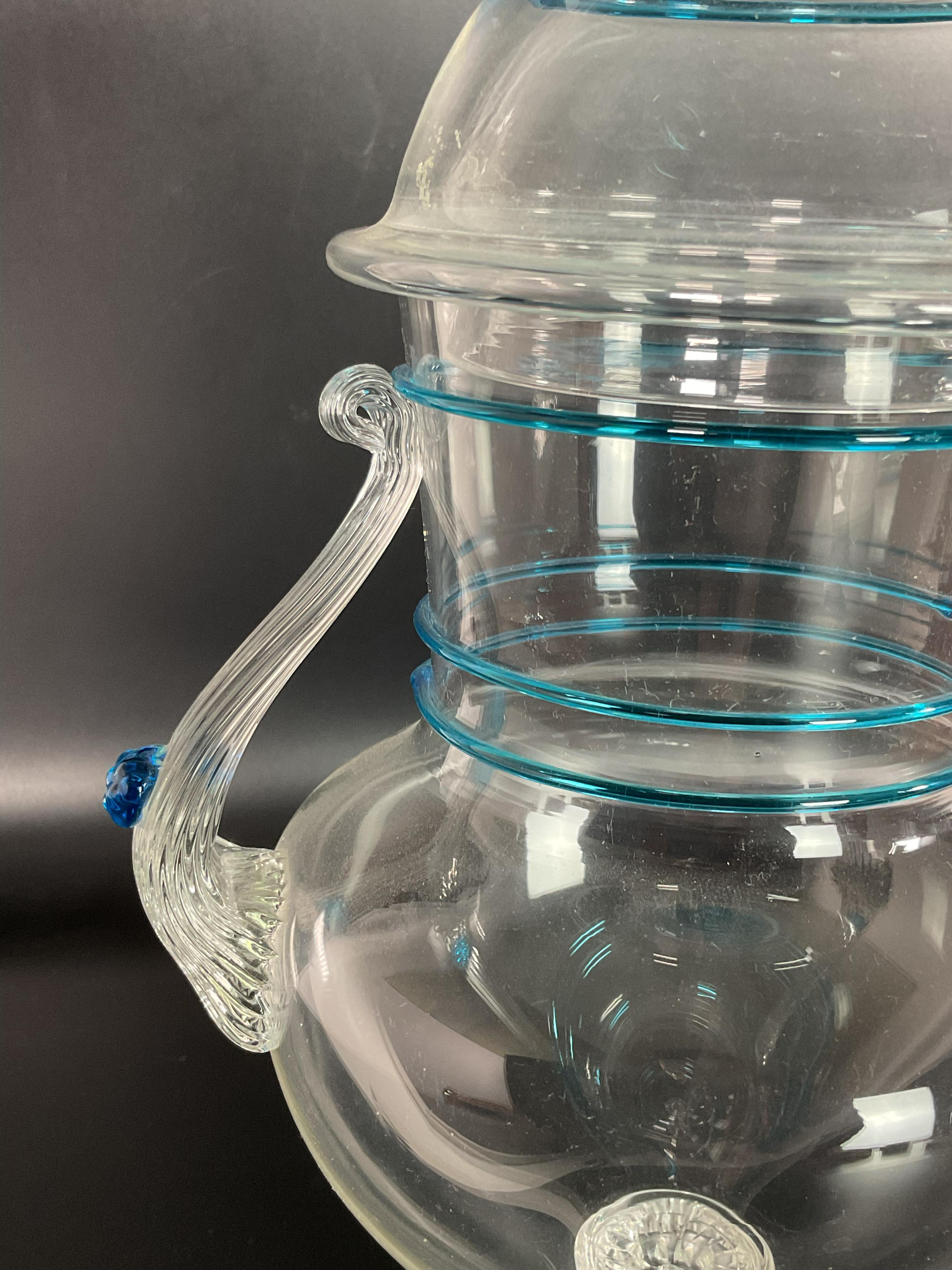Salviati, Blown Glass Cup with Lid - Murano, 20th Century For Sale 1
