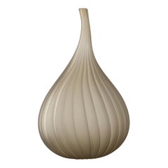 Salviati Drops Vase in Satin Beige Glass by Renzo Stellon