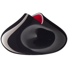 Salviati Extra Large Saxi Vase in Black and Red by Norberto Moretti