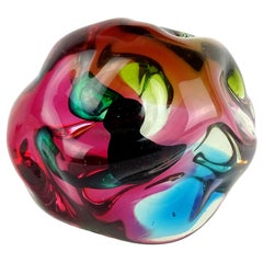 Salviati Gaspari Murano Multi-Color Biomorphic Rock Italian Art Glass Sculpture