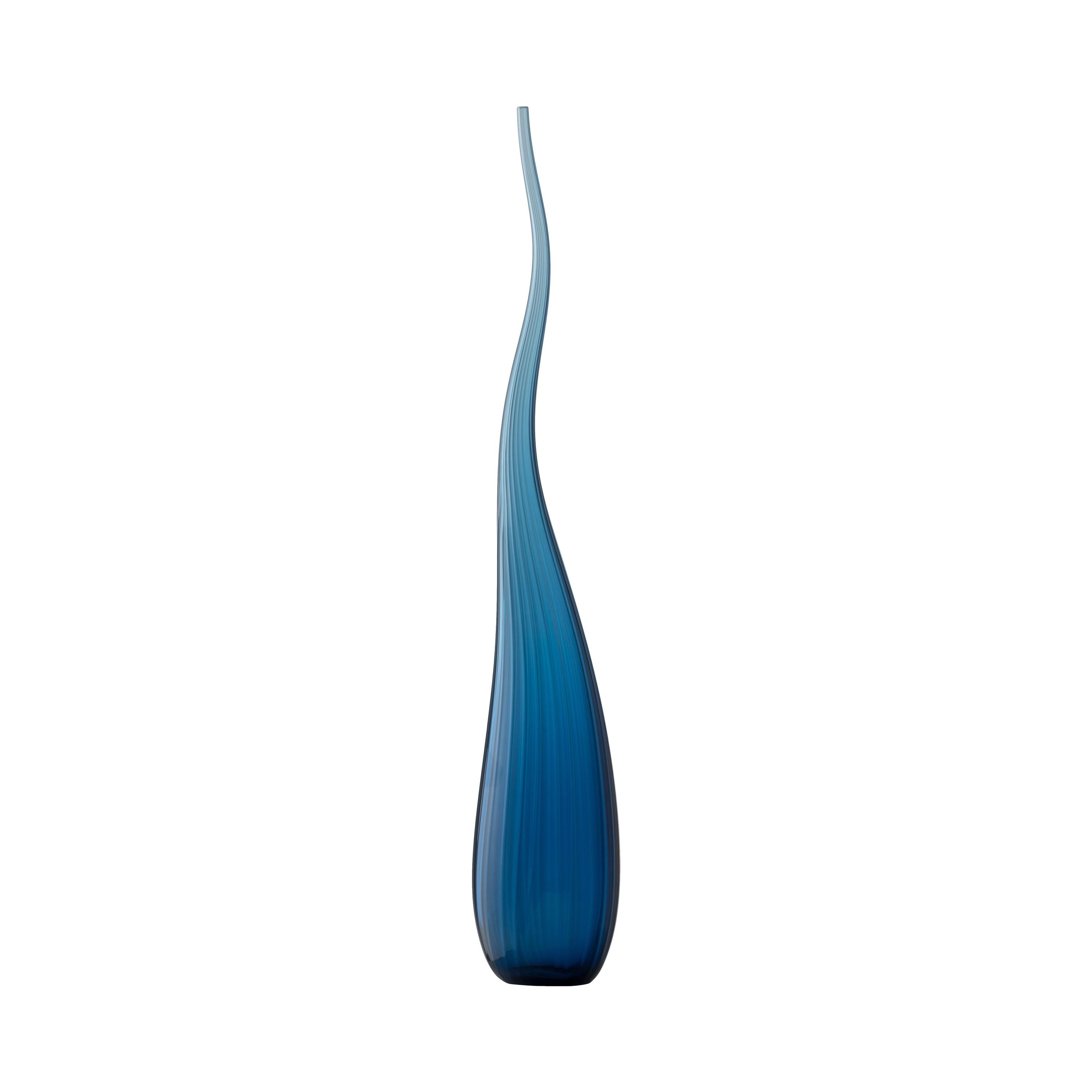 Salviati Large Aria Vase in Blue Glass by Renzo Stellon For Sale