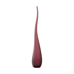 Salviati Large Aria Vase in Maroon Glass by Renzo Stellon