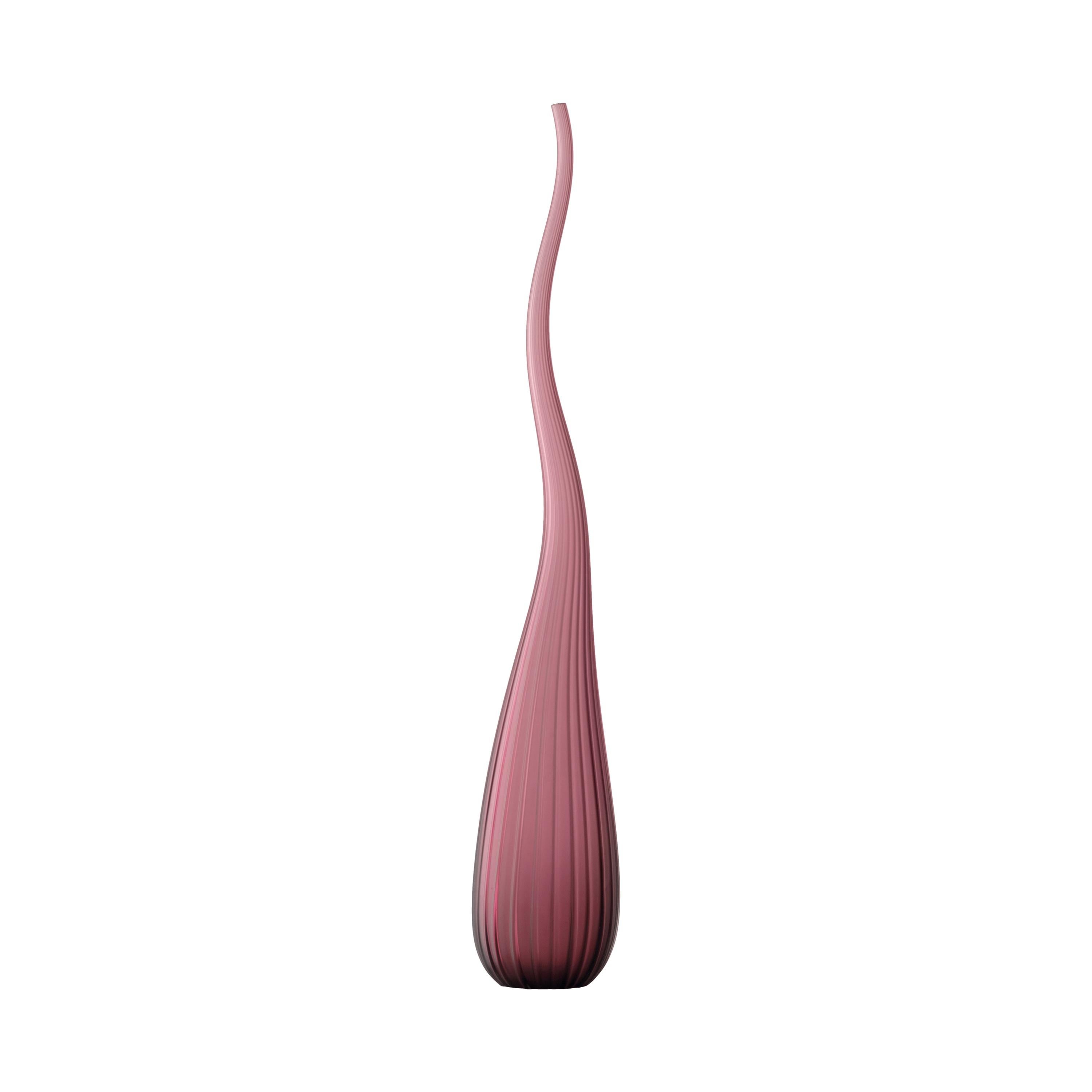 Salviati Large Aria Vase in Satin Maroon Glass by Renzo Stellon For Sale