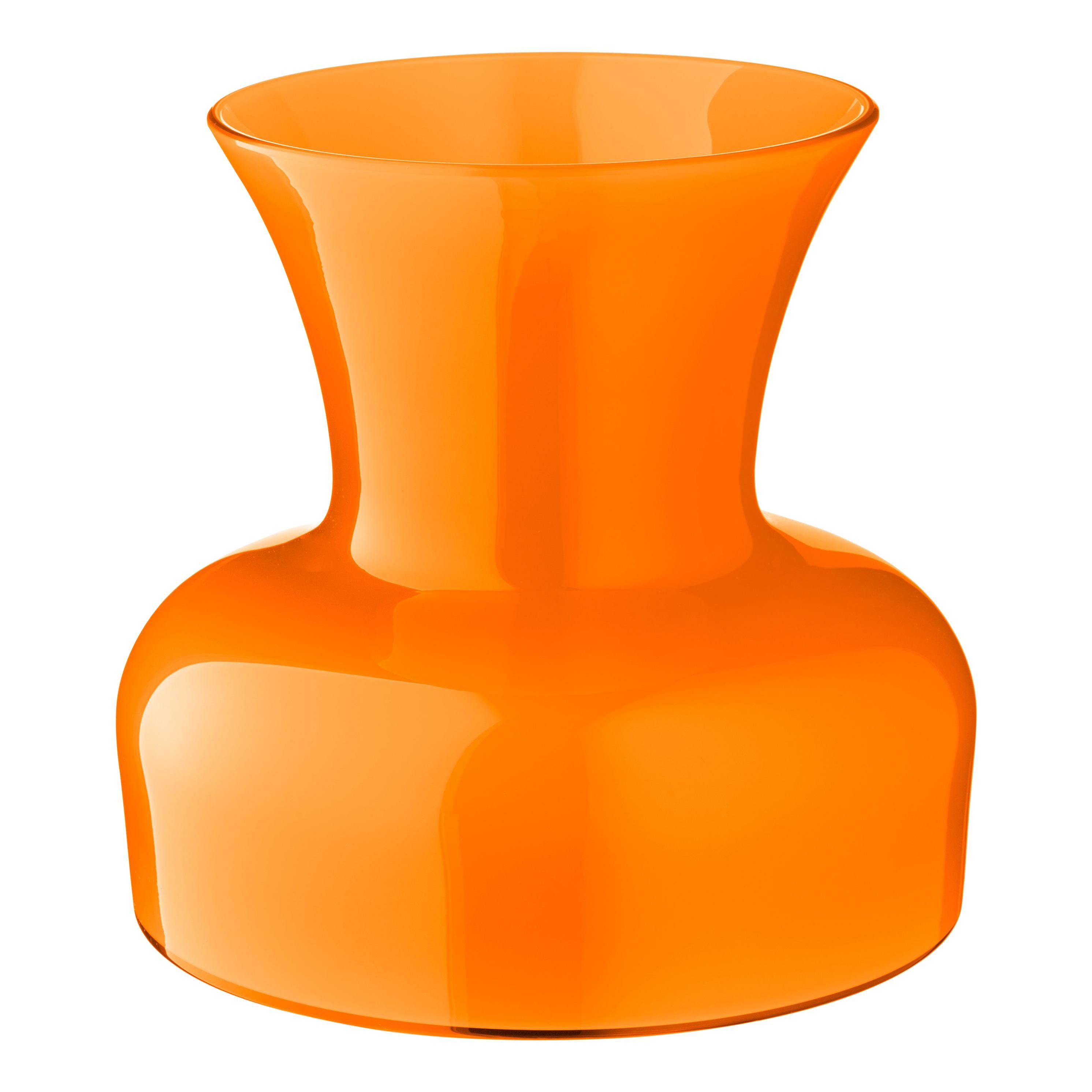 Salviati Large Lily Profili Vase in Orange by Anna Gili im Angebot