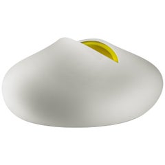 Salviati Large Saxi Vase in White and Yellow by Norberto Moretti