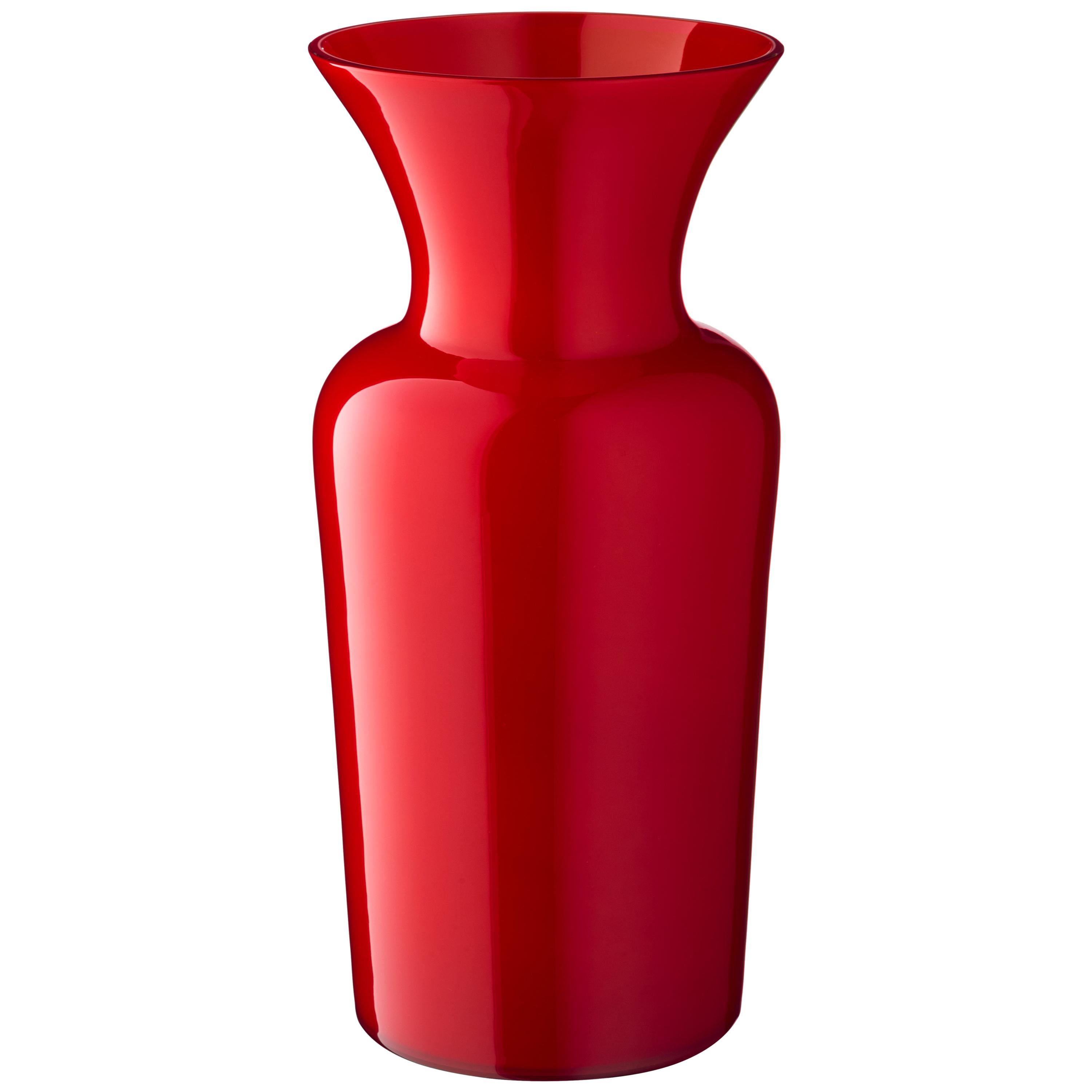 Salviati Large Sword Lily Profili Vase in Red by Anna Gili For Sale