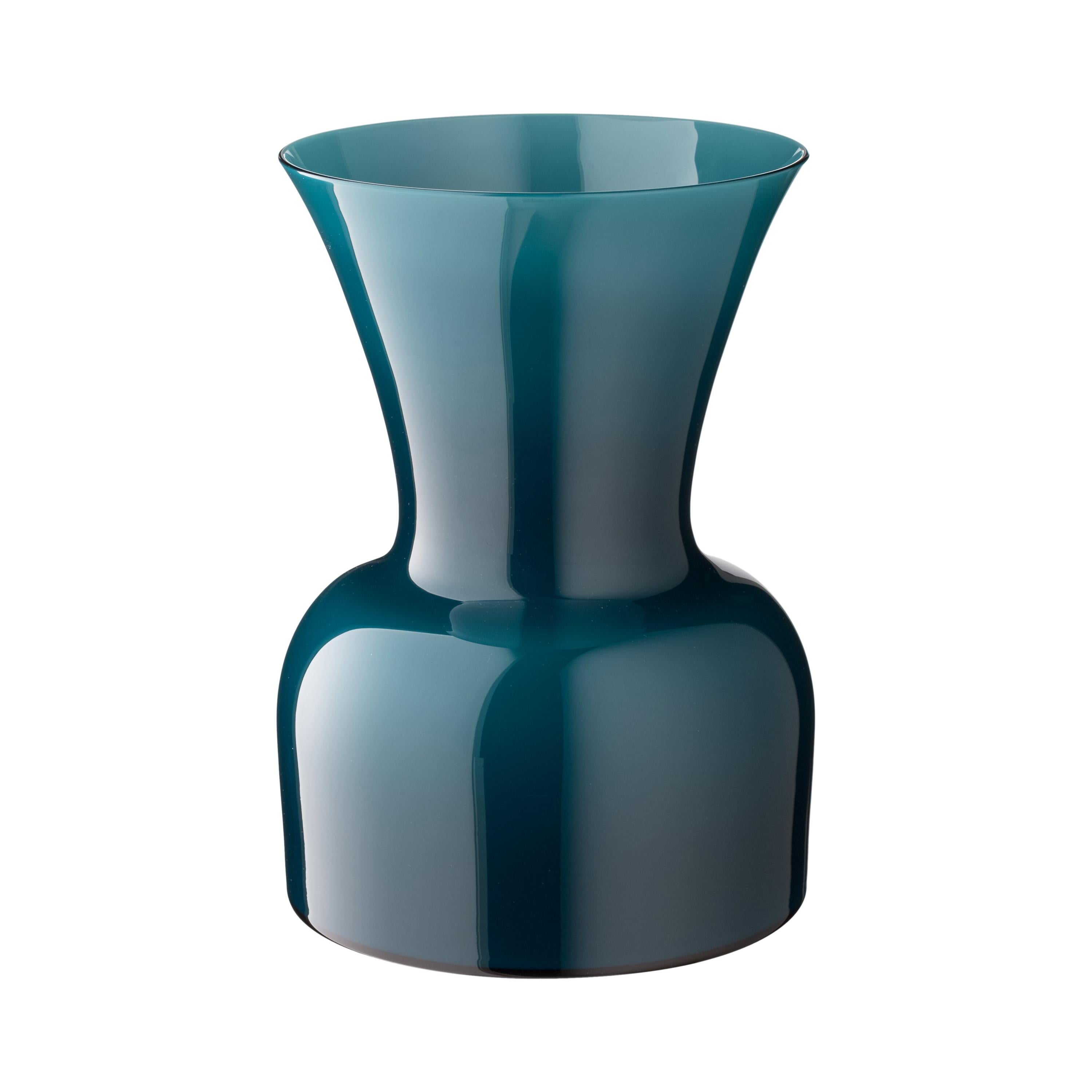 Salviati Medium Daisy Profili Vase in Peacock Green by Anna Gili im Angebot