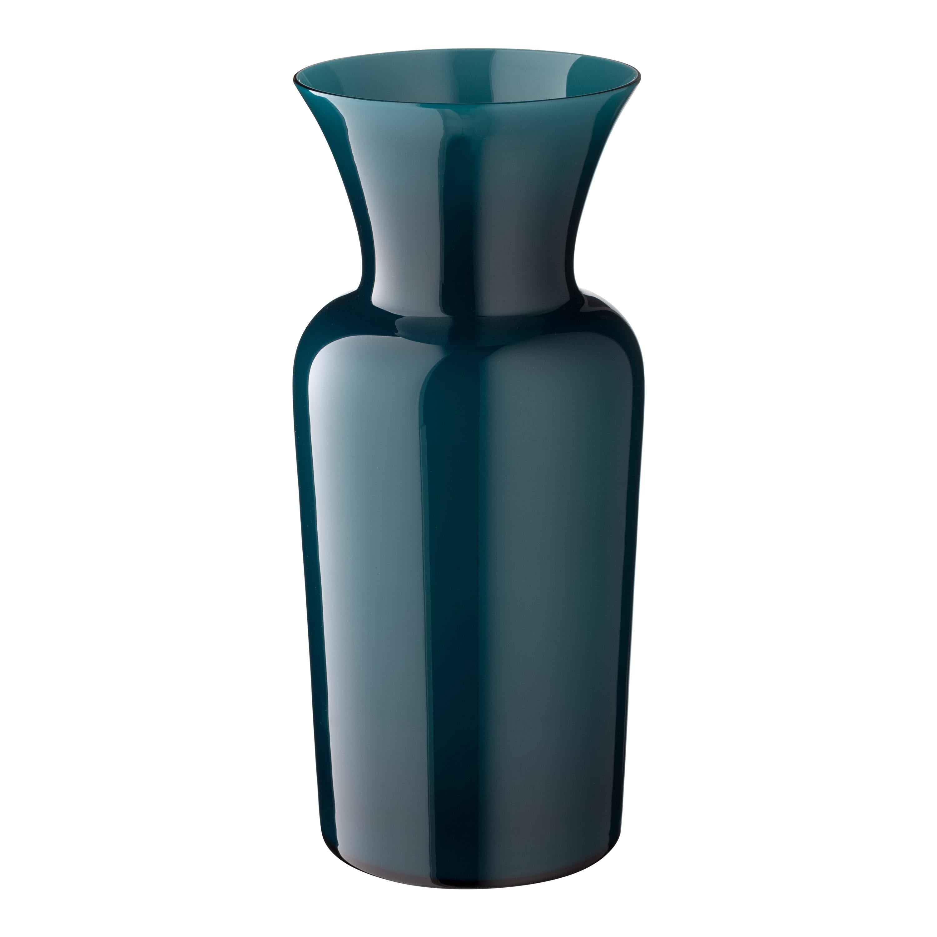 Salviati Medium Sword Lily Profili Vase in Peacock Green by Anna Gili im Angebot