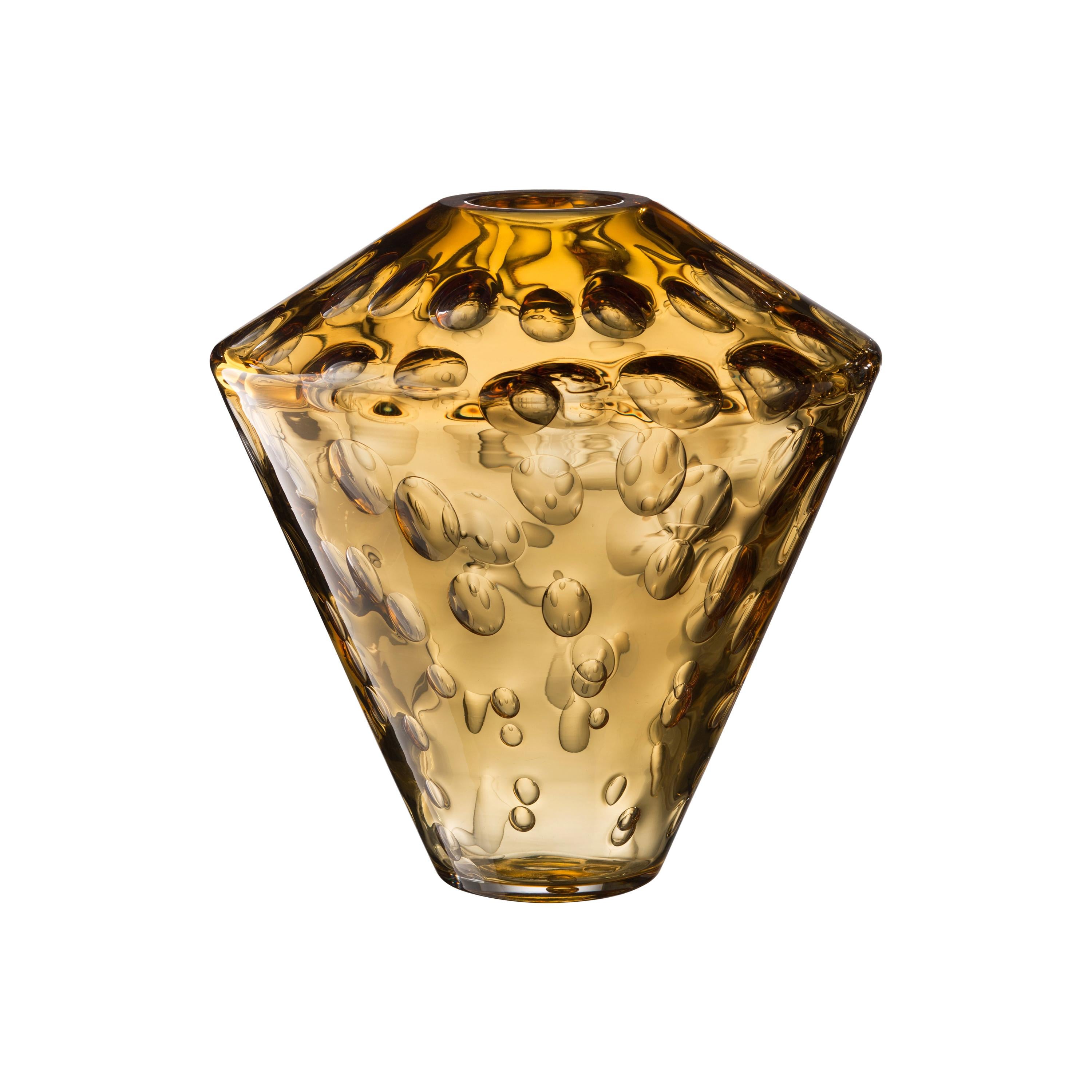 Salviati Millebolle Vase in Ambra Glass by Luca Nichetto For Sale