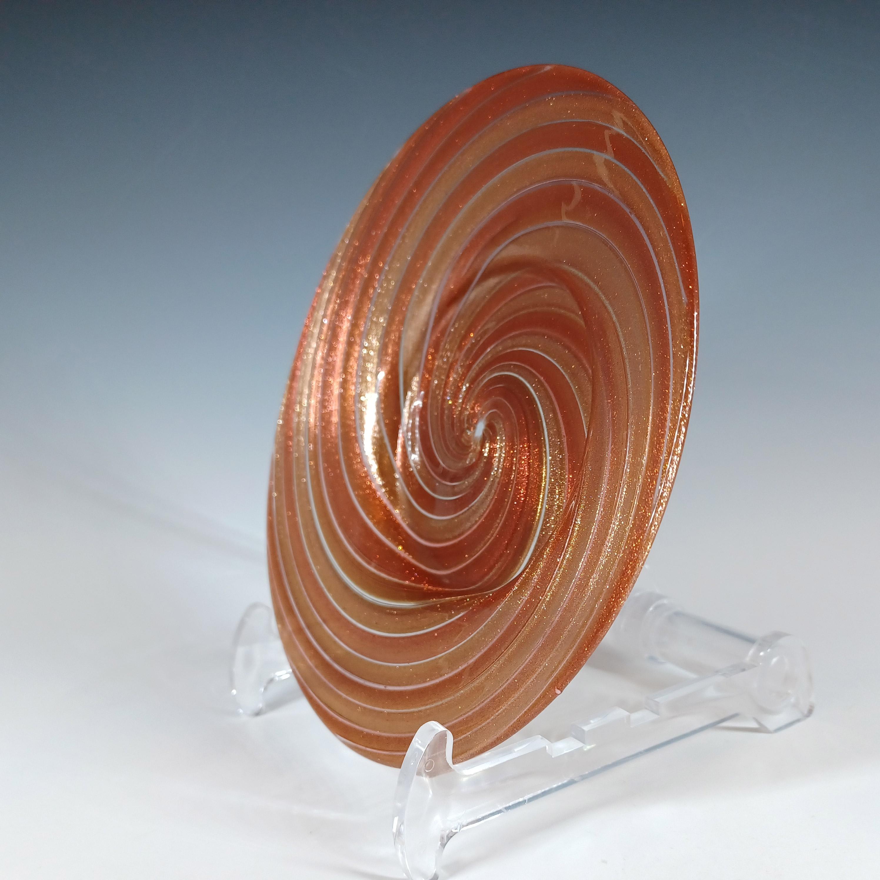 Victorien Salviati Murano Cuivre Aventurine Verre Vintage Assiette/plat en vente