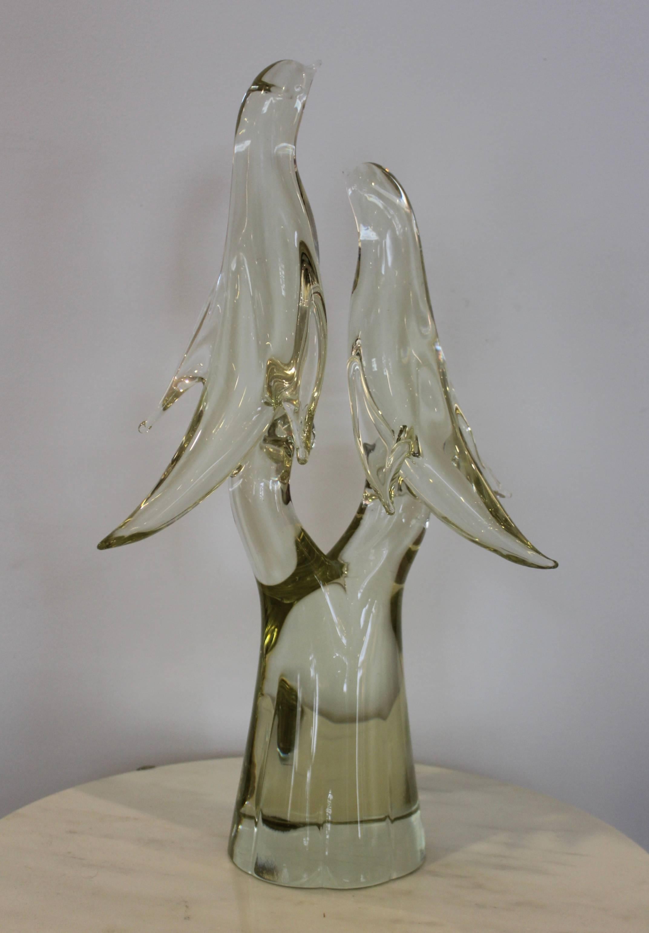 1960s Salviati Murano glass bird sculpture.