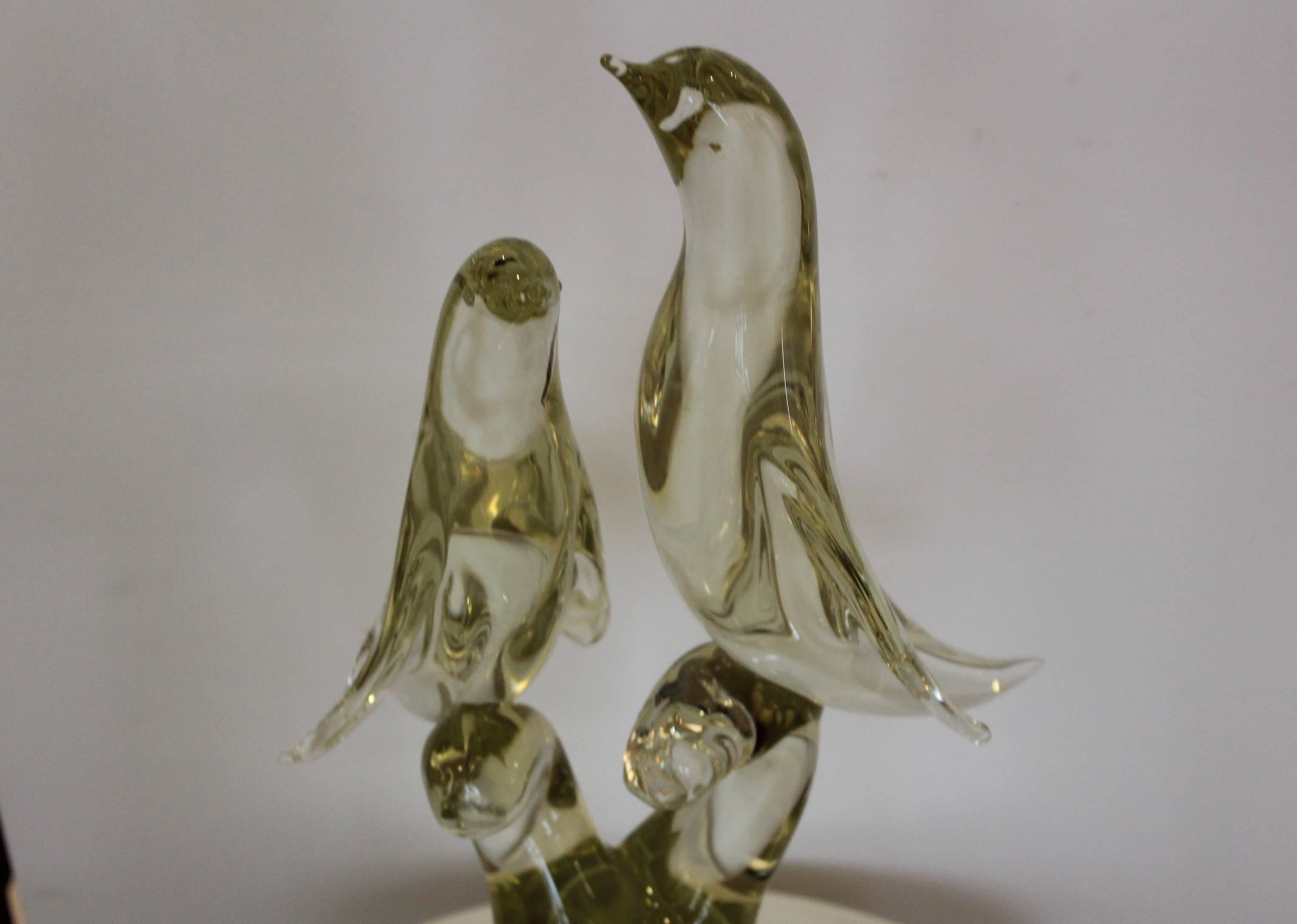 Mid-Century Modern Salviati Murano Glass Bird Sculpture